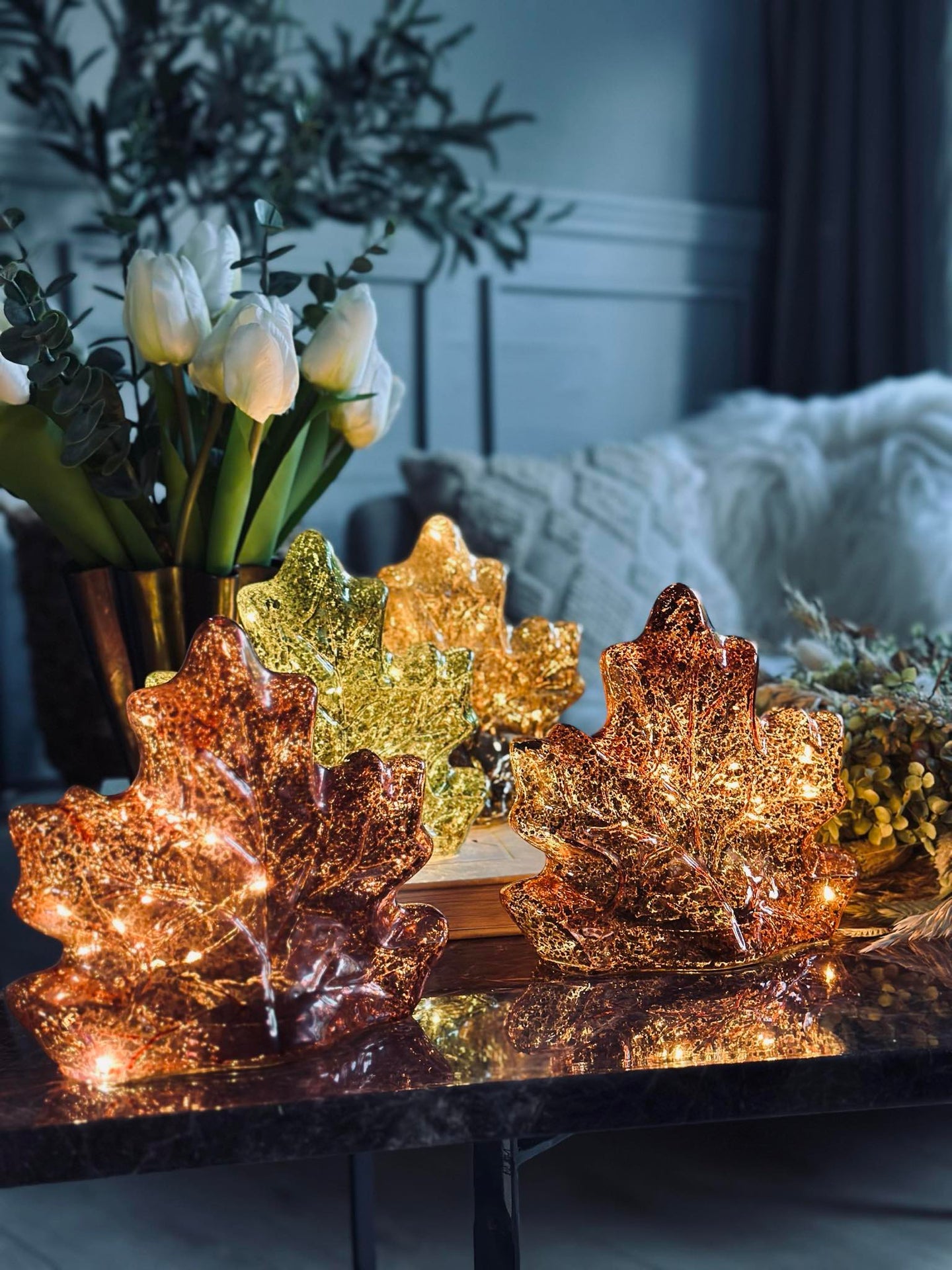 Blad med LED-lys og timer - Flere farger