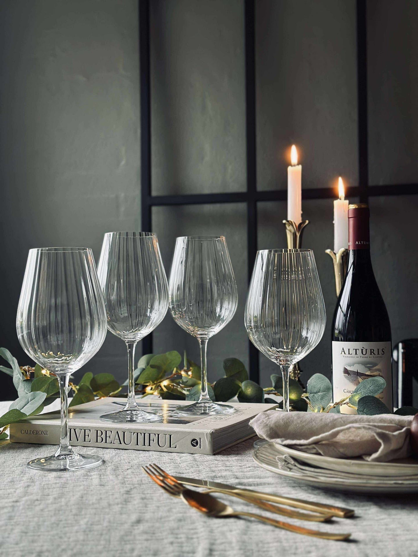 Rødvinsglass CRYSTAL - Sett med 4 stk.