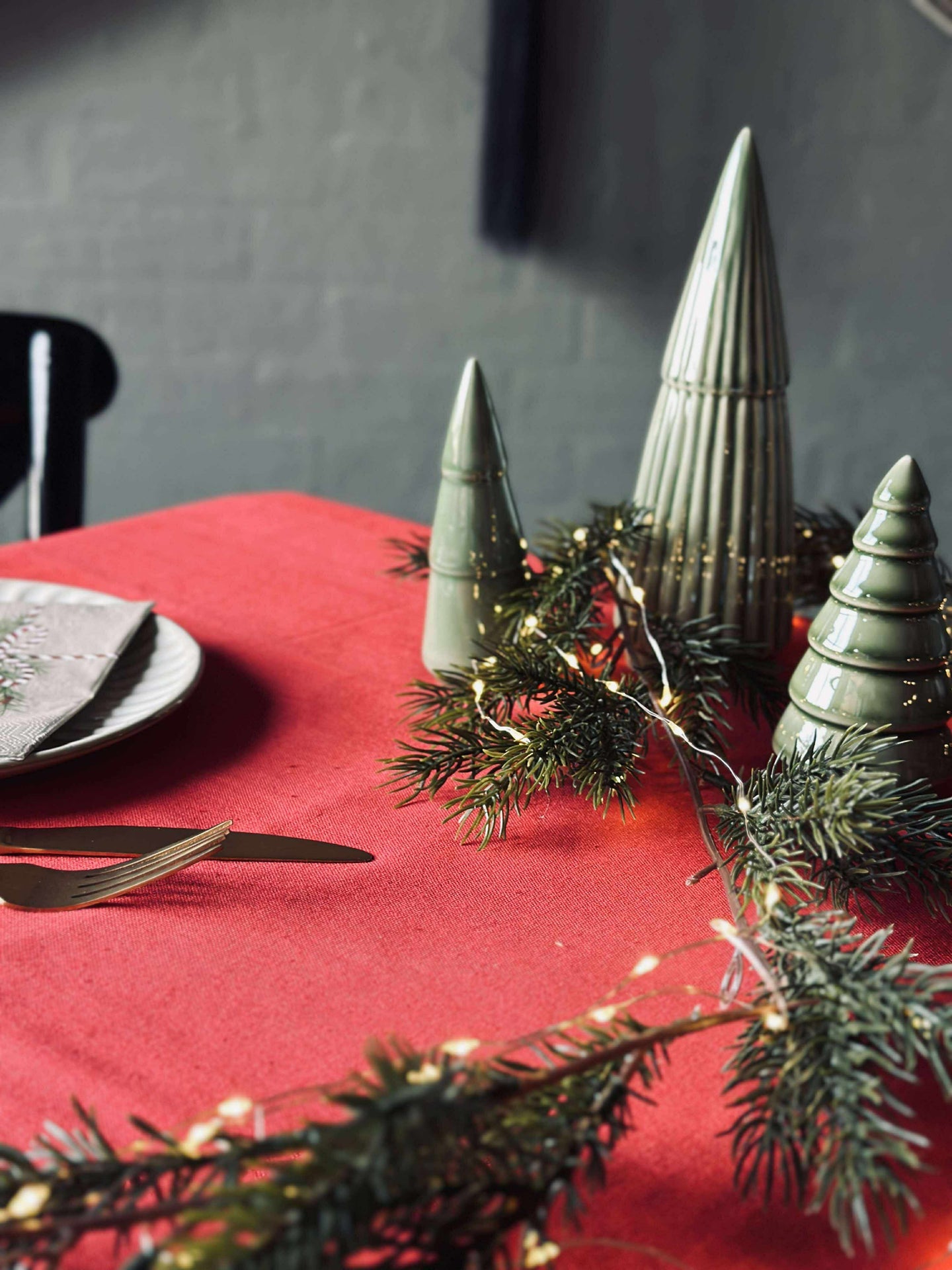 Juleduk Bomull 140x240 - Rød