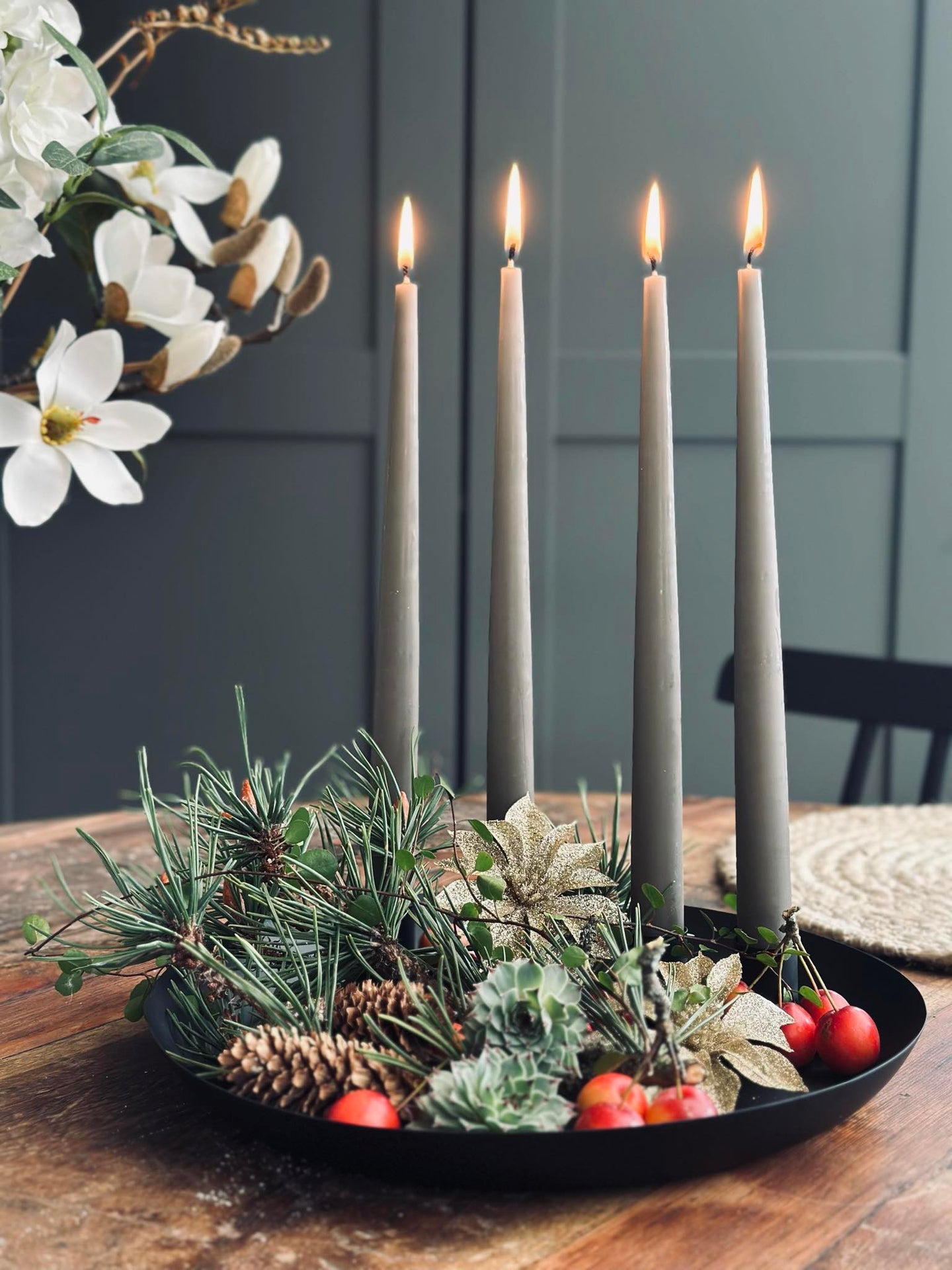 Brett med lysestaker