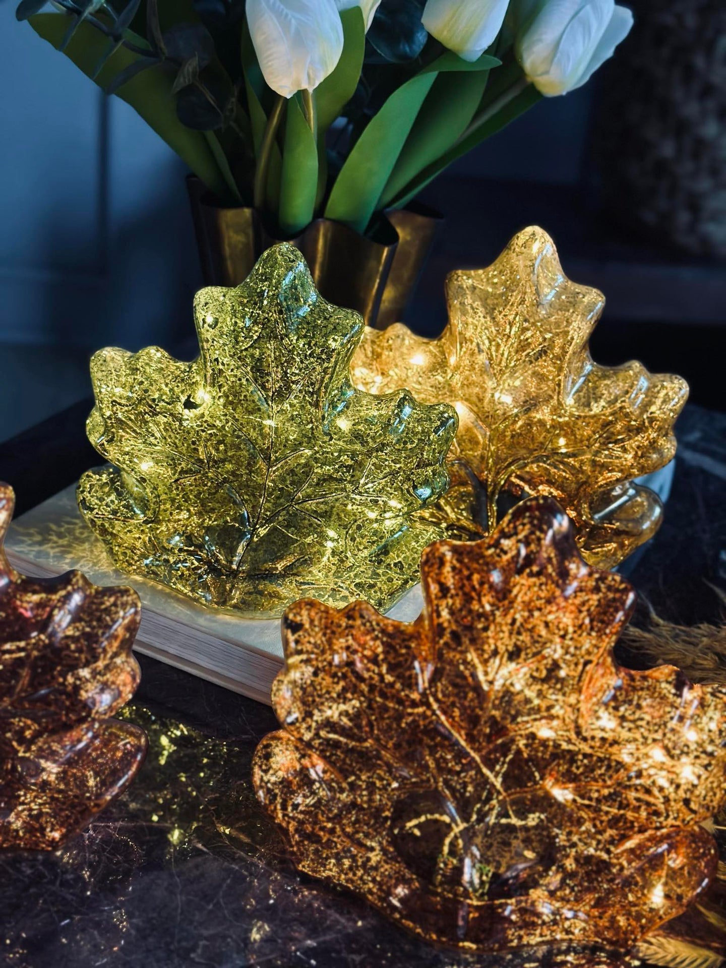 Blad med LED-lys og timer - Flere farger