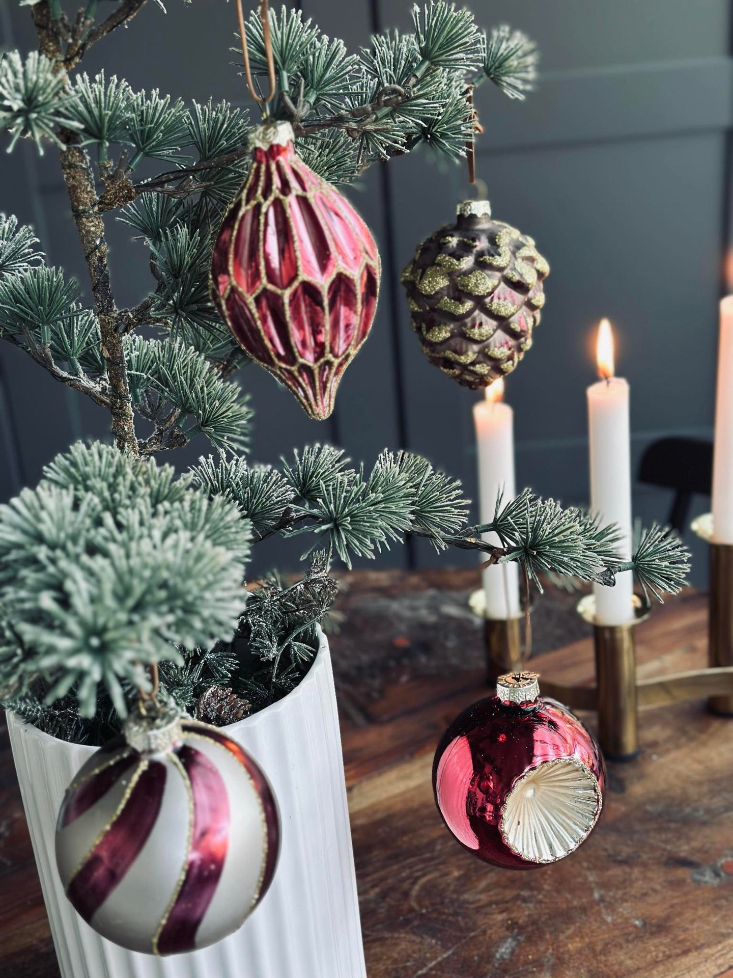 Julekuler i glass - Pakke med 4 stk
