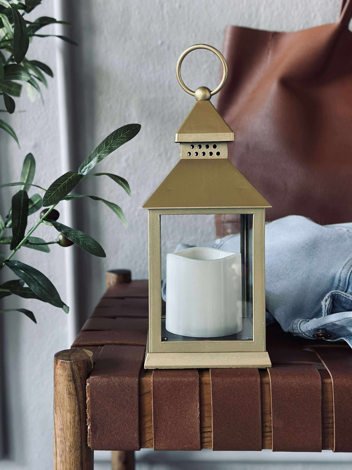 Lanterne med timer - Gold