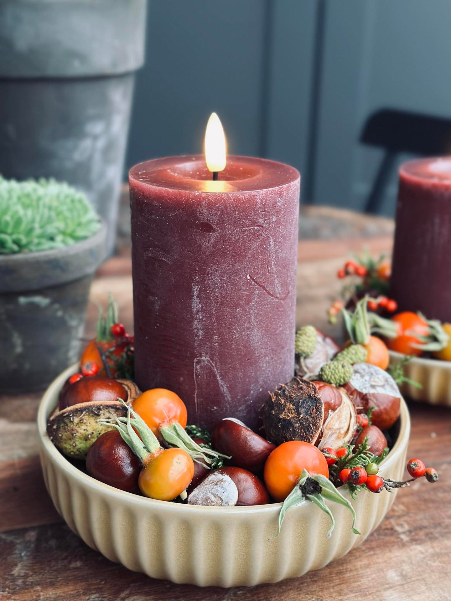 Bolle VIGA stripet steintøy - Sennep flere størrelser