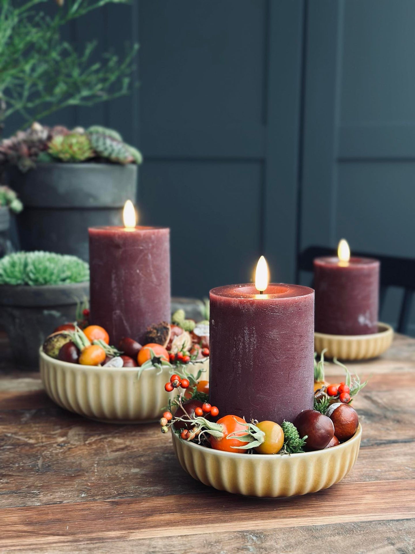 Bolle VIGA stripet steintøy - Sennep flere størrelser