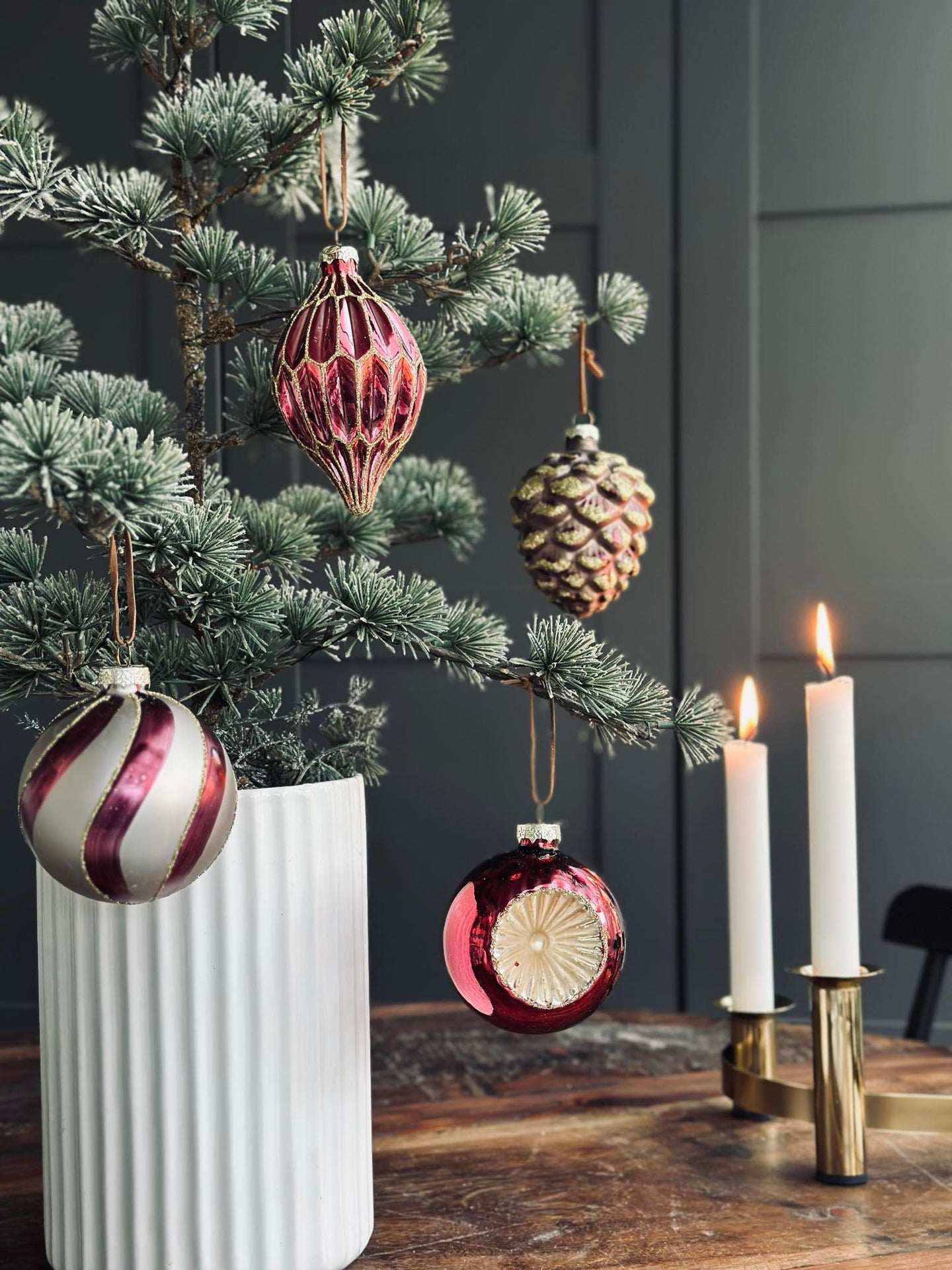 Julekuler i glass - Pakke med 4 stk