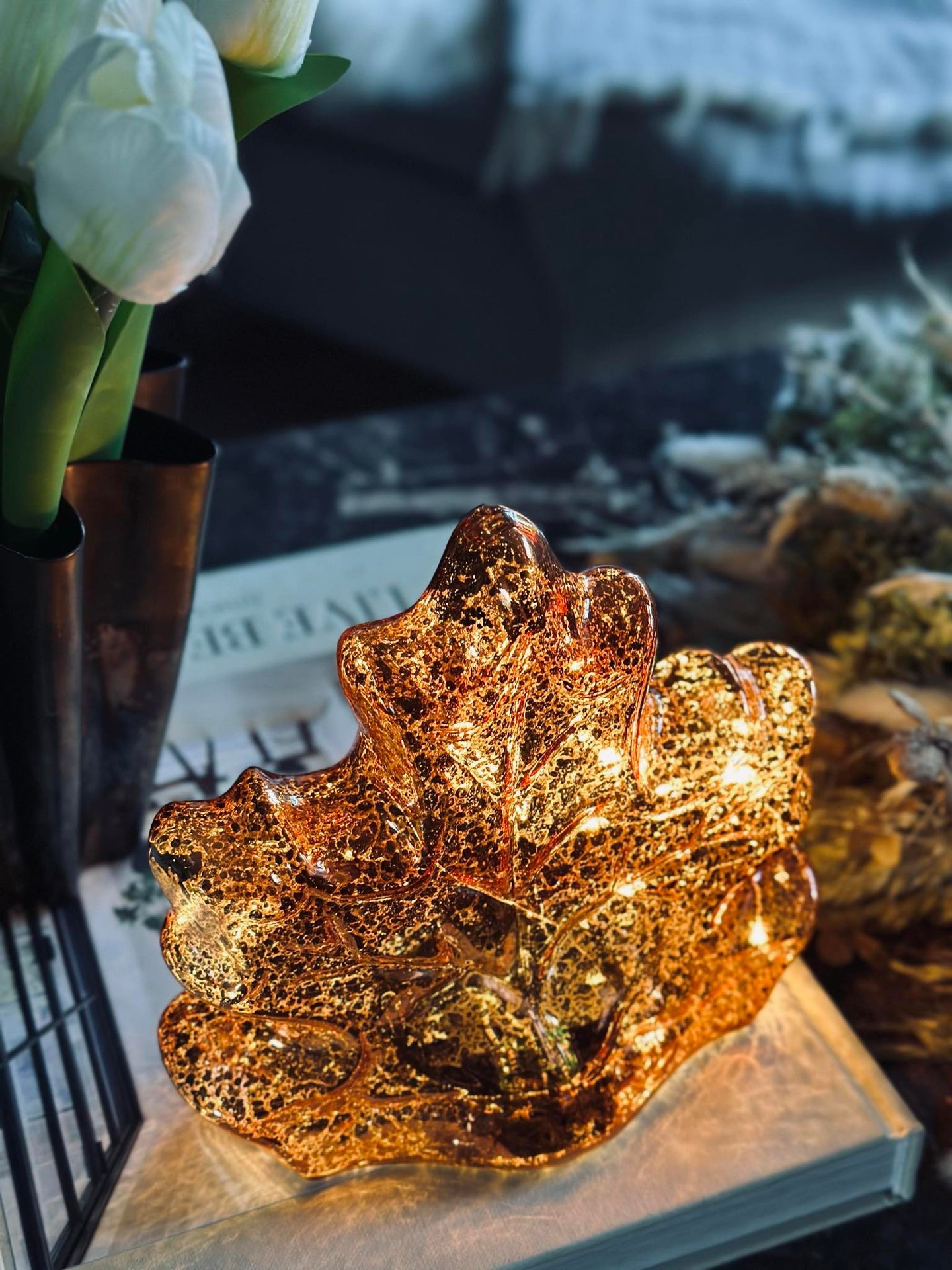 Blad med LED-lys og timer - Flere farger