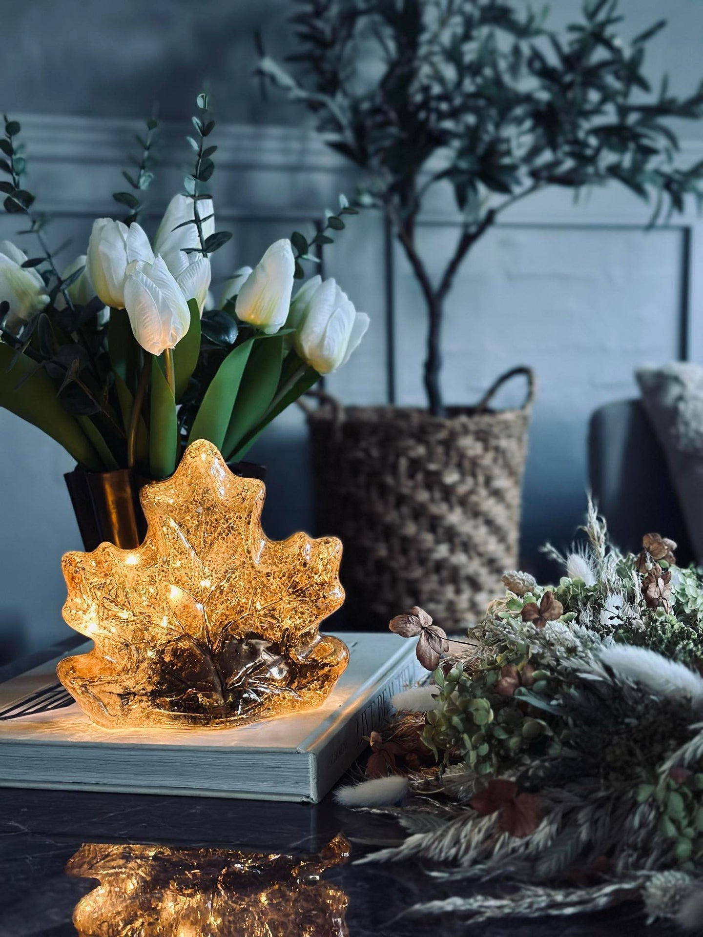 Blad med LED-lys og timer - Flere farger
