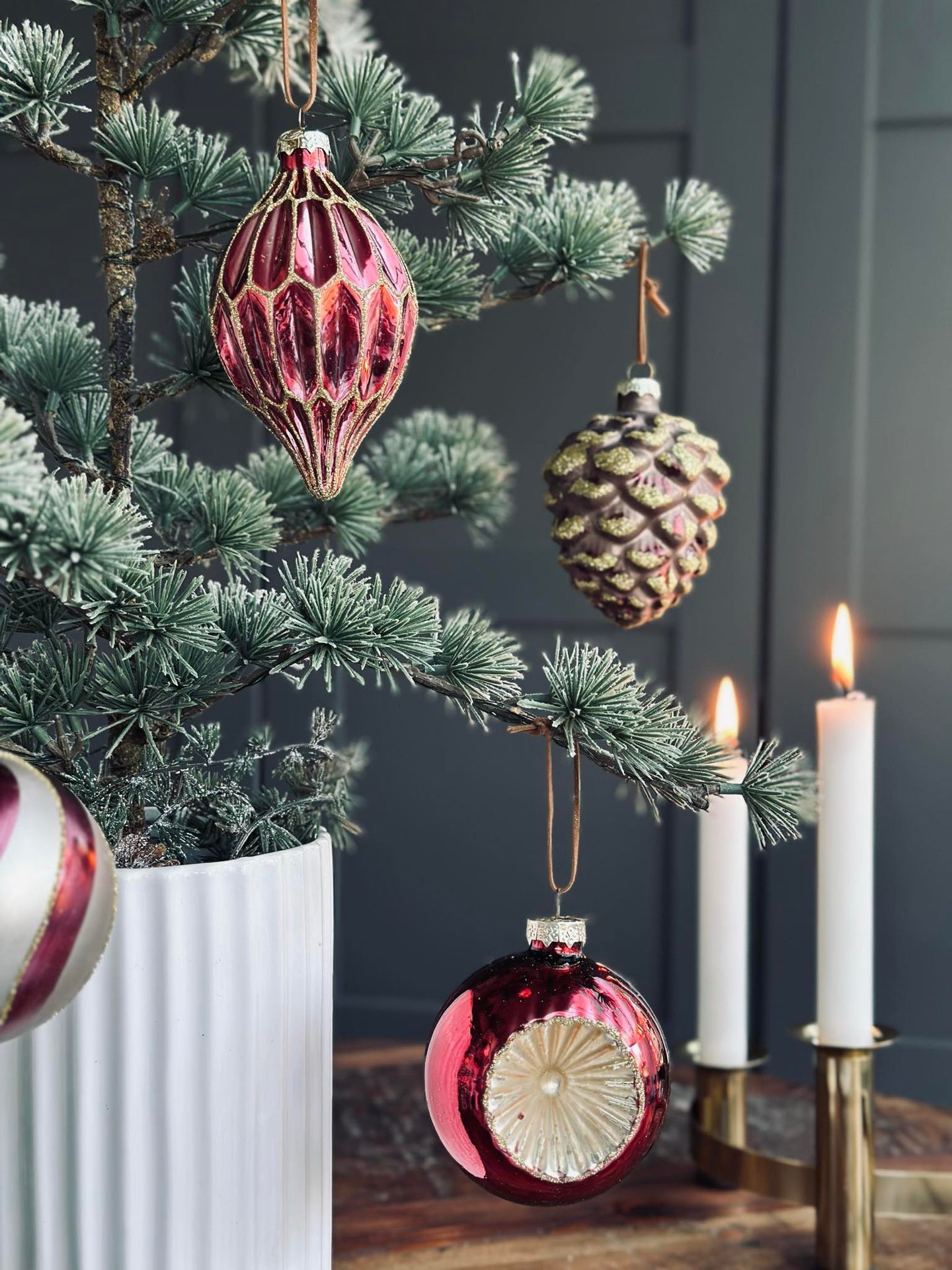 Julekuler i glass - Pakke med 4 stk