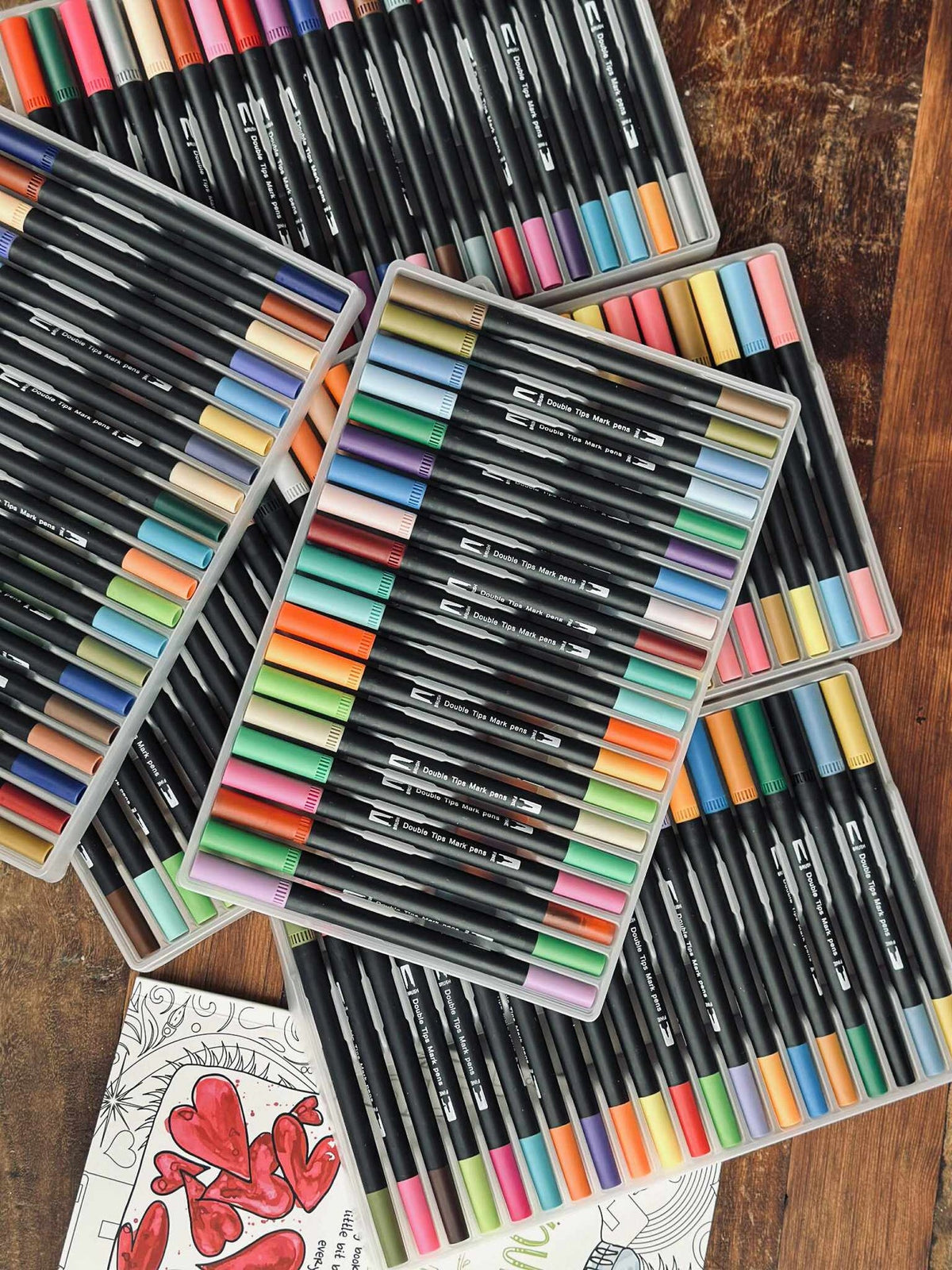 120 Dobbeltendede Vannbaserte Brushpens