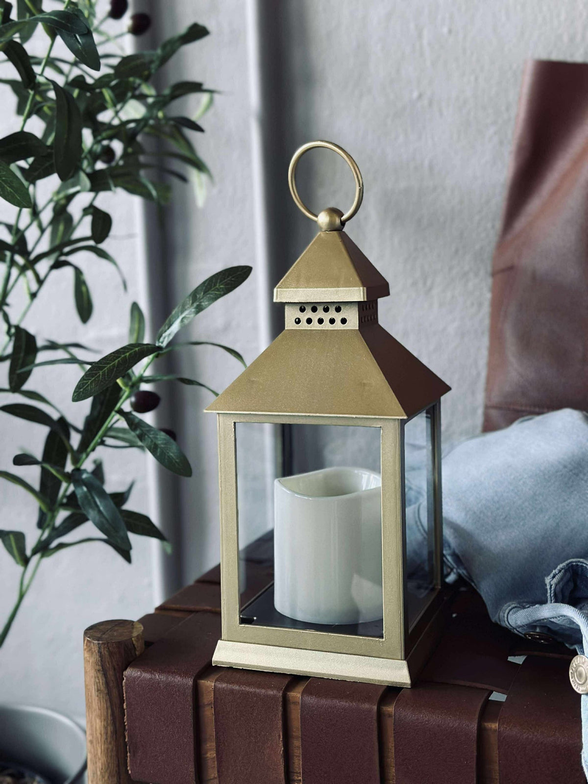Lanterne med timer - Gold