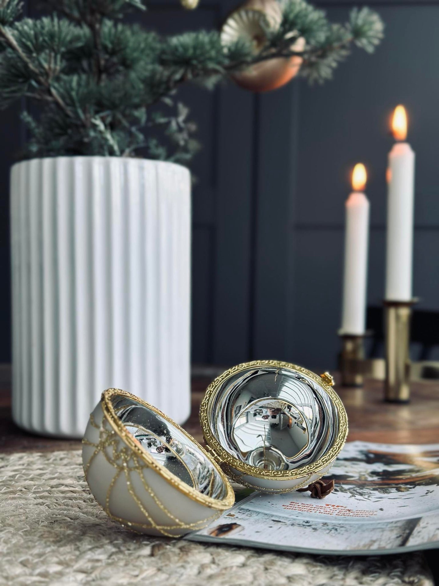Julekuler i glass GOLD - Pakke med 3 stk