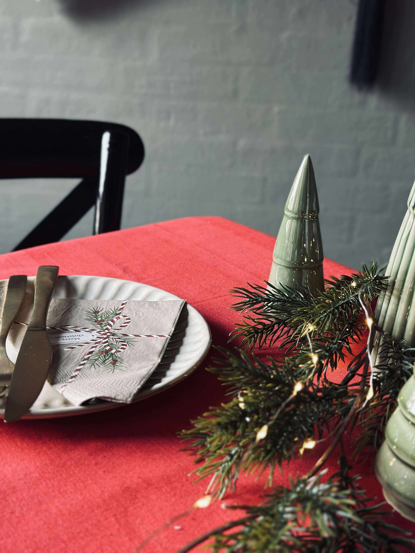 Juleduk Bomull 140x240 - Rød