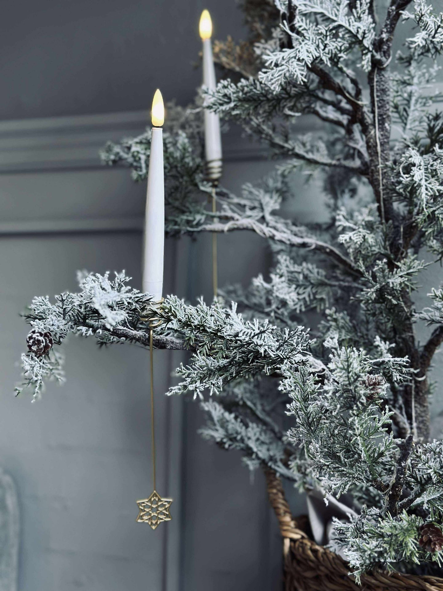 Lysholder til juletre STAR - 6 stk.