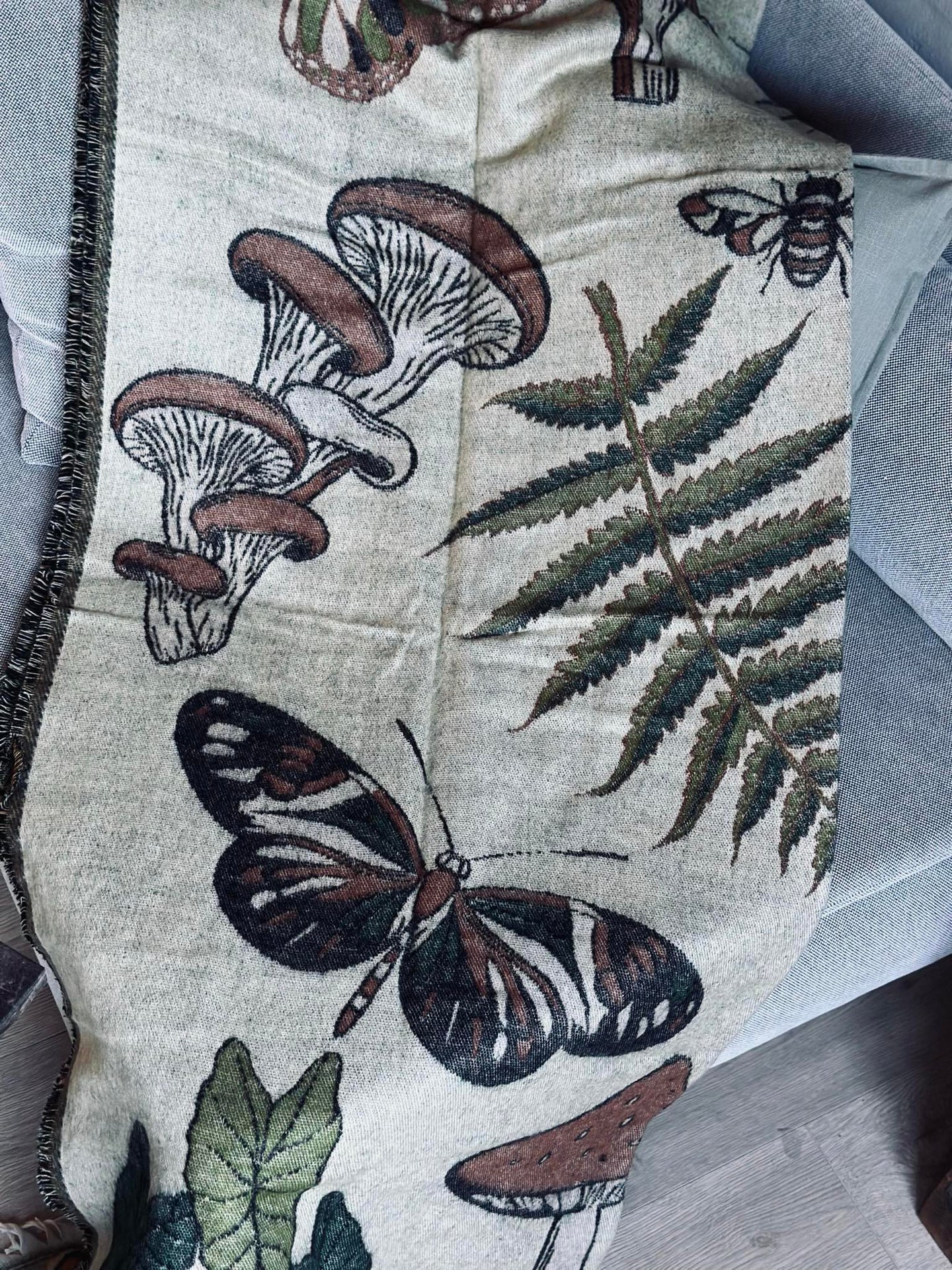 Pledd - Mushroom grønn / natur