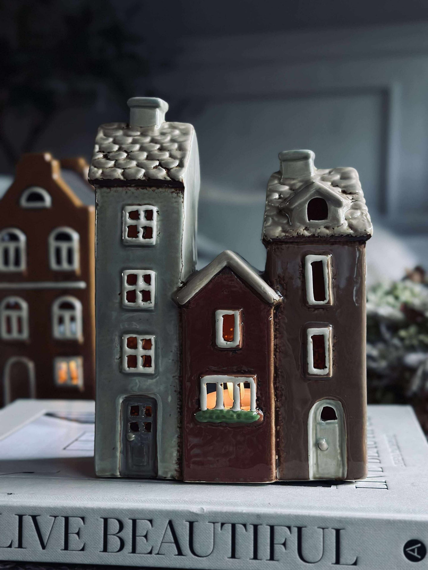 3 x Lyslykter - Keramikk