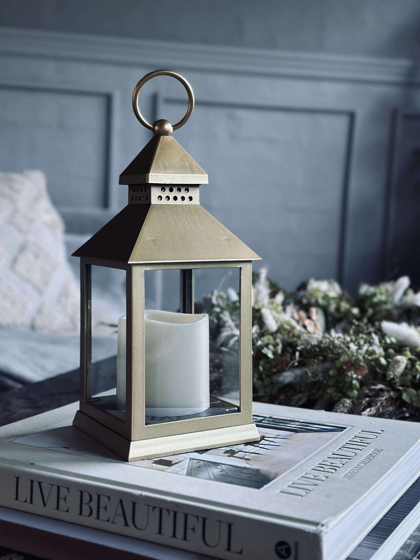 Lanterne med timer - Gold