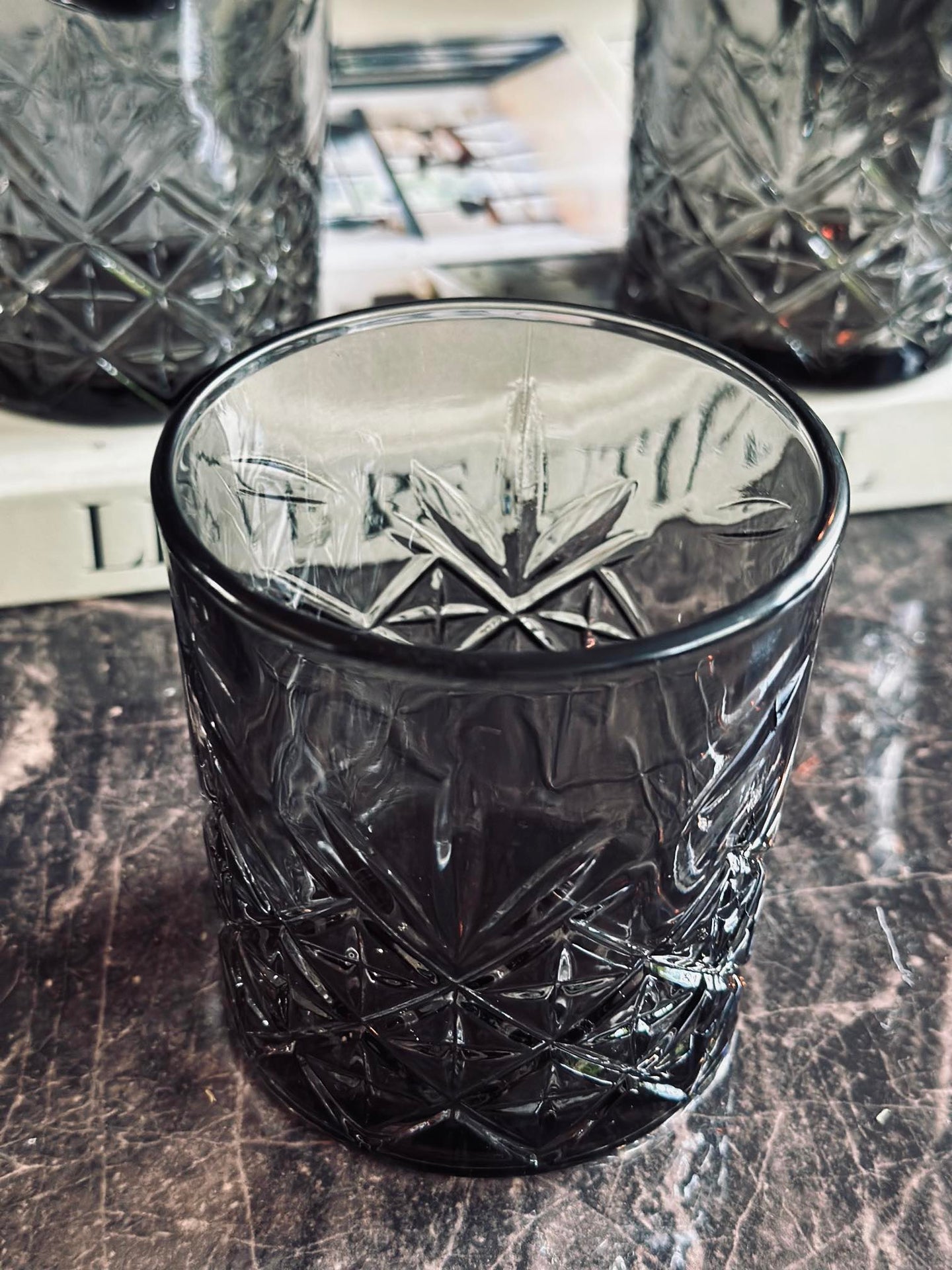 Whiskyglass / vannglass Røykfarget - 4 stk