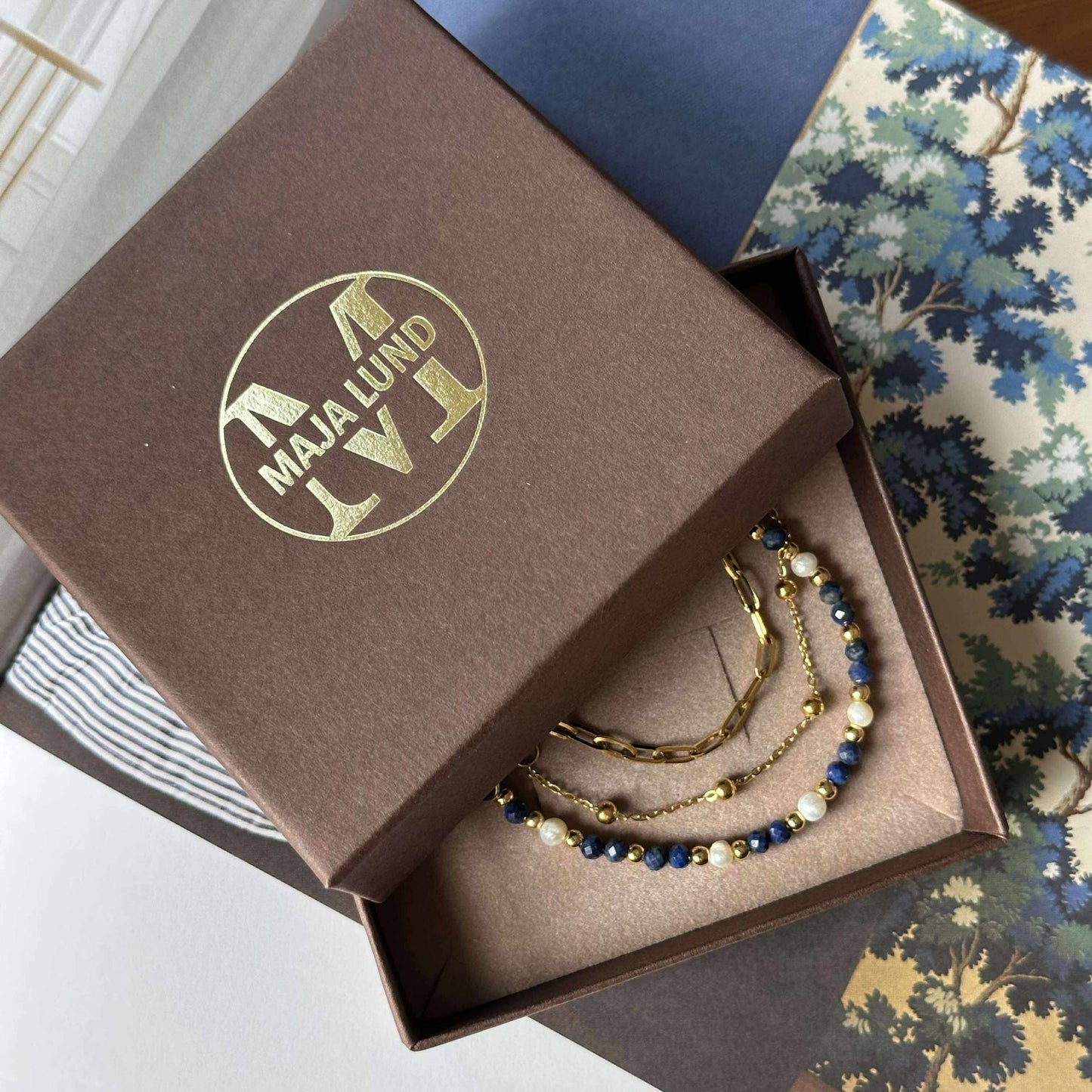 Lilja armbåndsett med 3 stk - Ekte ferskvannsperler