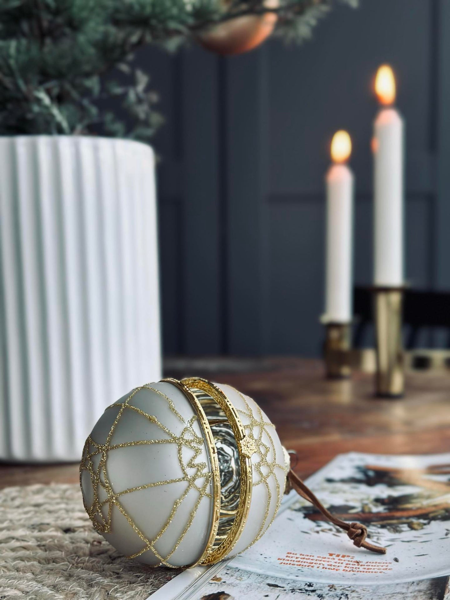 Julekuler i glass GOLD - Pakke med 3 stk