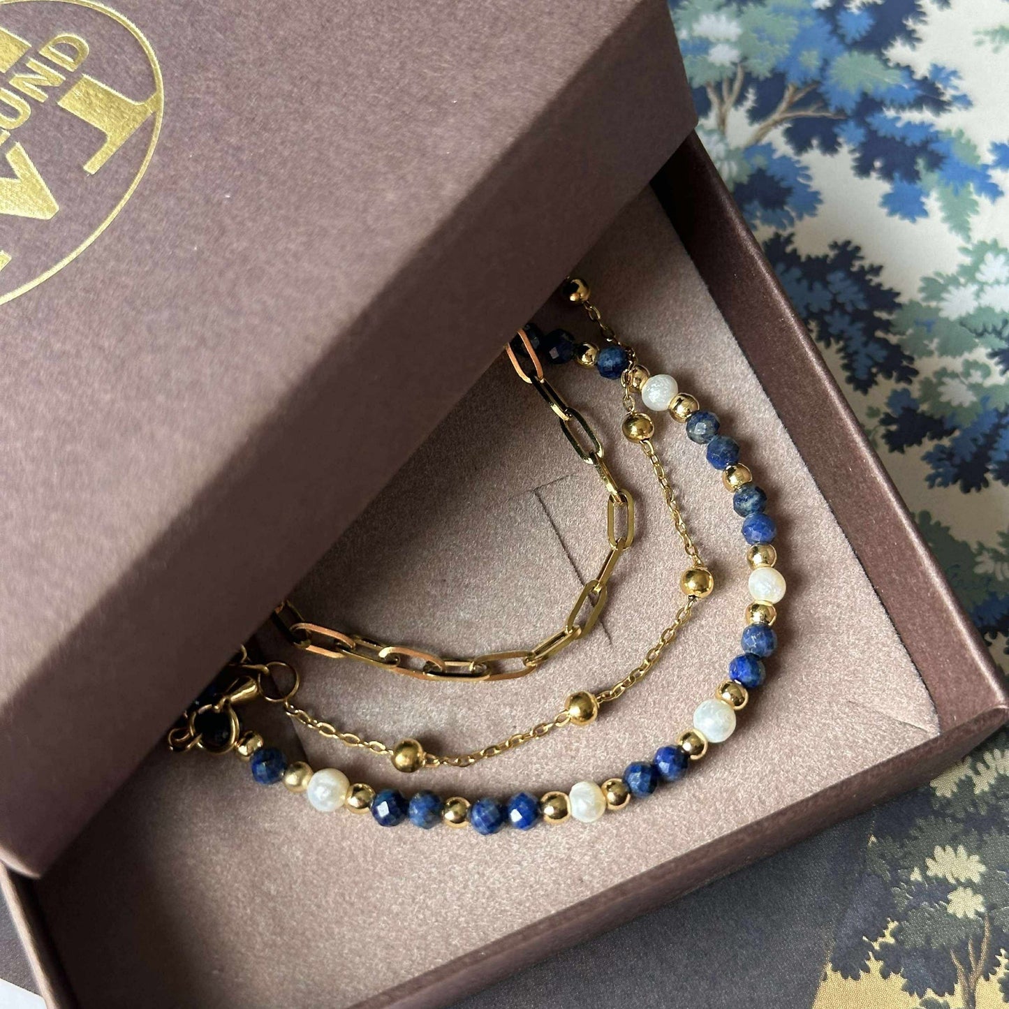 Lilja armbåndsett med 3 stk - Ekte ferskvannsperler