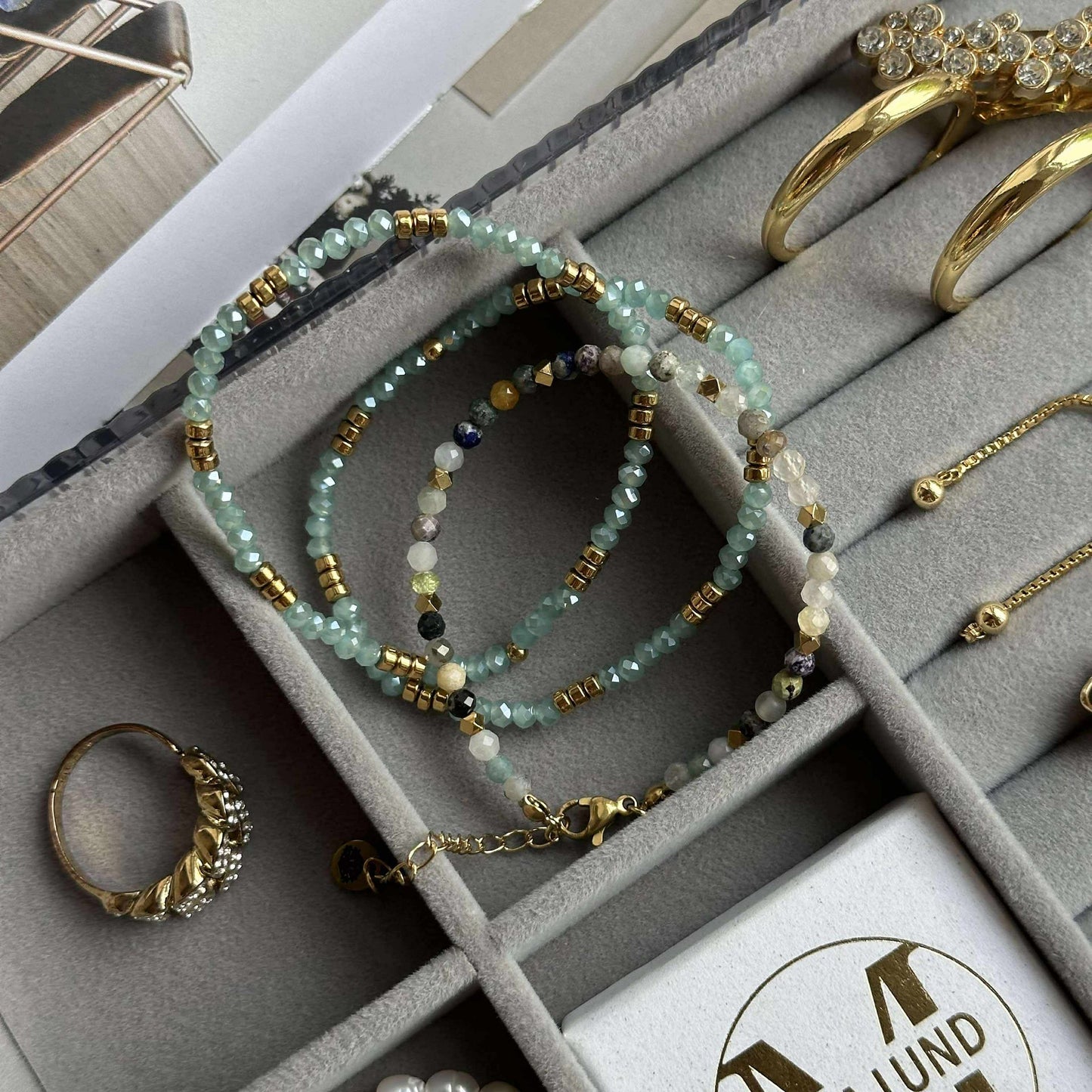Armbånd Marika Aqua - Sett med 3 stk