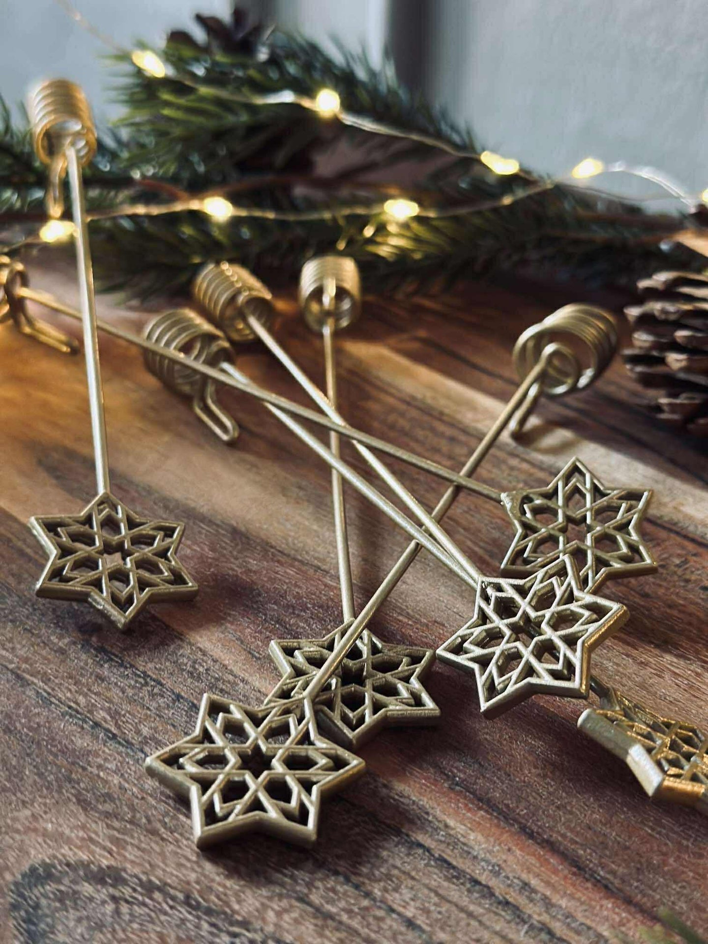 Lysholder til juletre STAR - 6 stk.