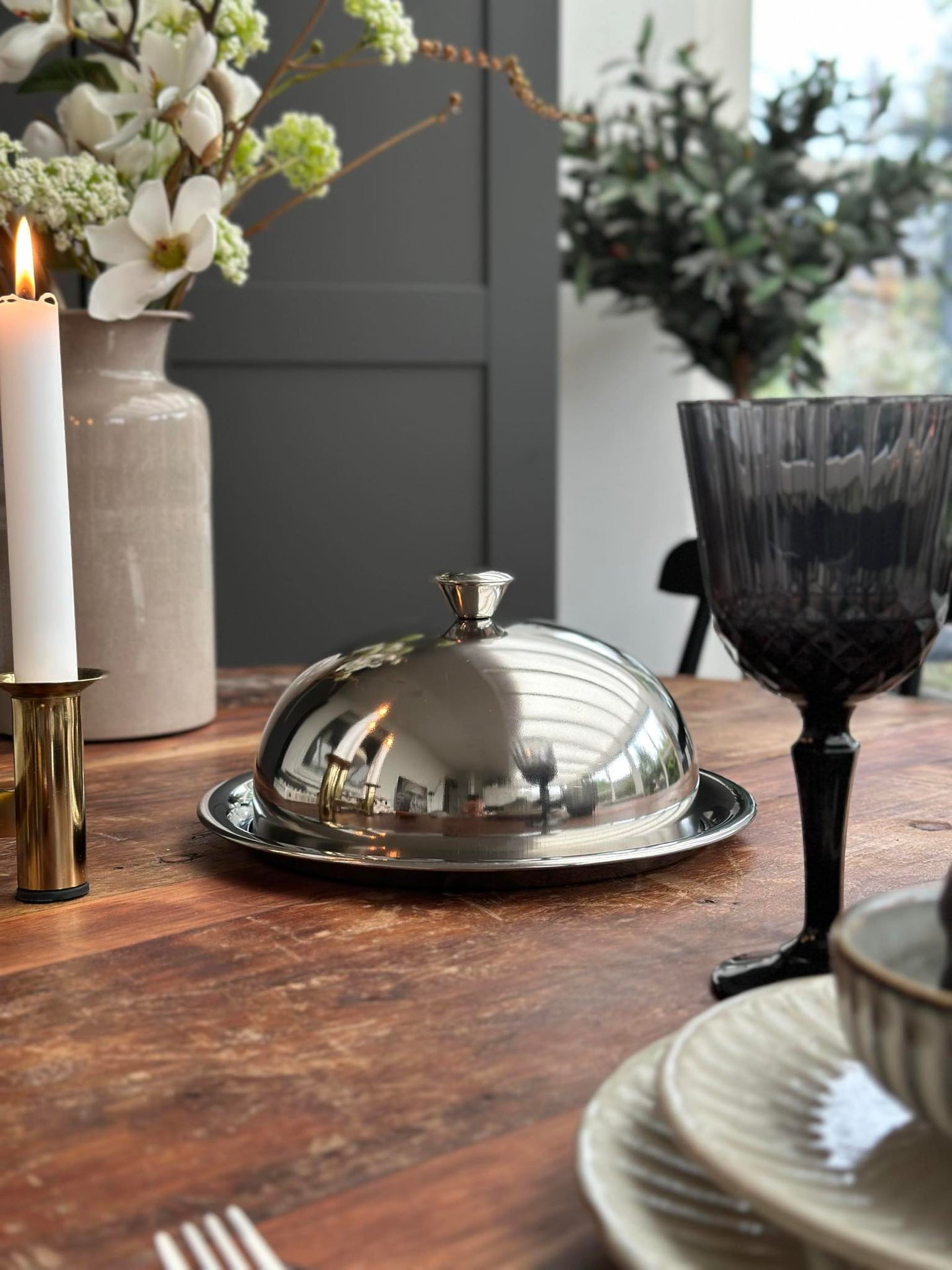 Matklokke med tallerken - Rustfritt stål