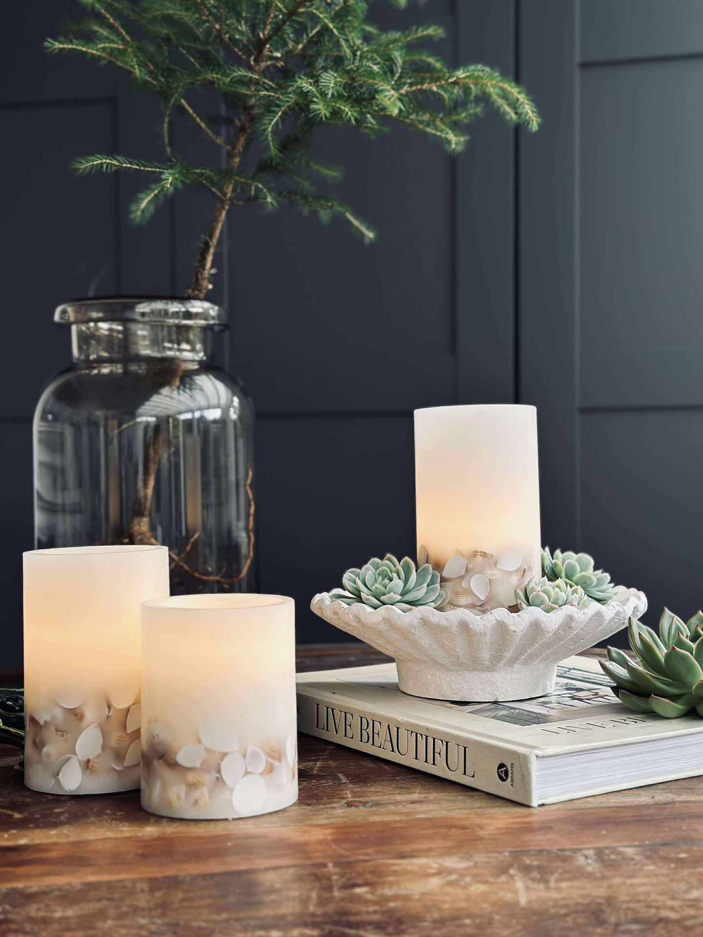 LED Nature – Sett med 3 stk og fjernkontroll