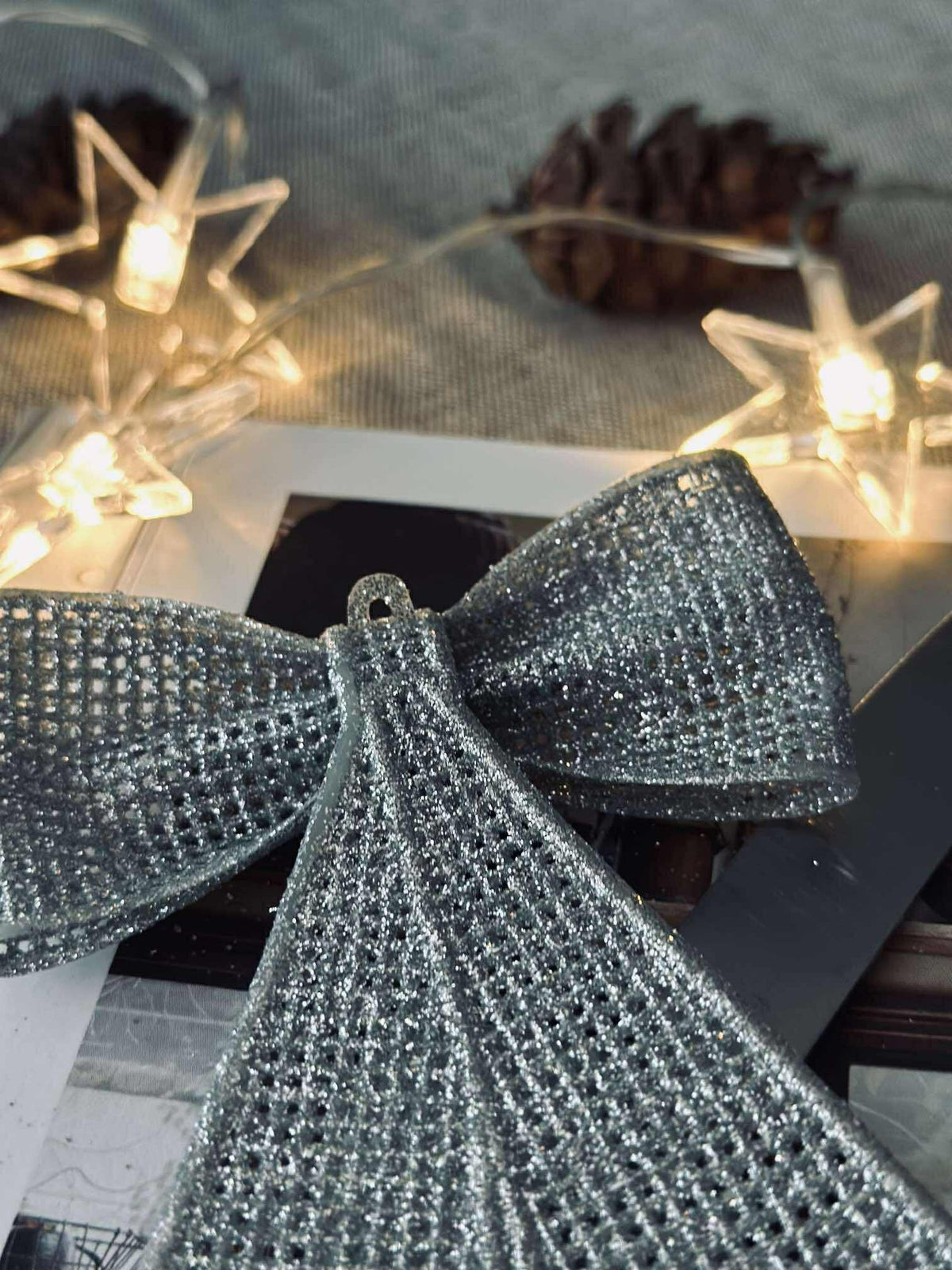 Sløyfe glitter - Silver