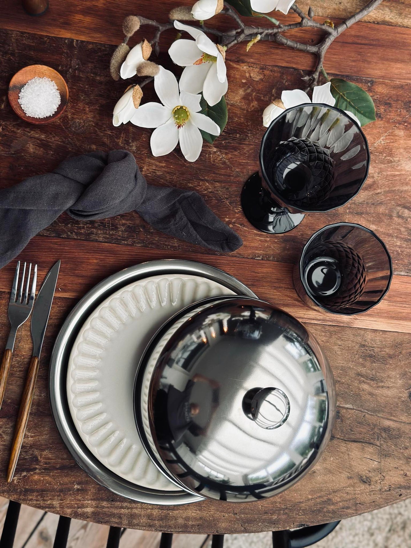 Matklokke med tallerken - Rustfritt stål