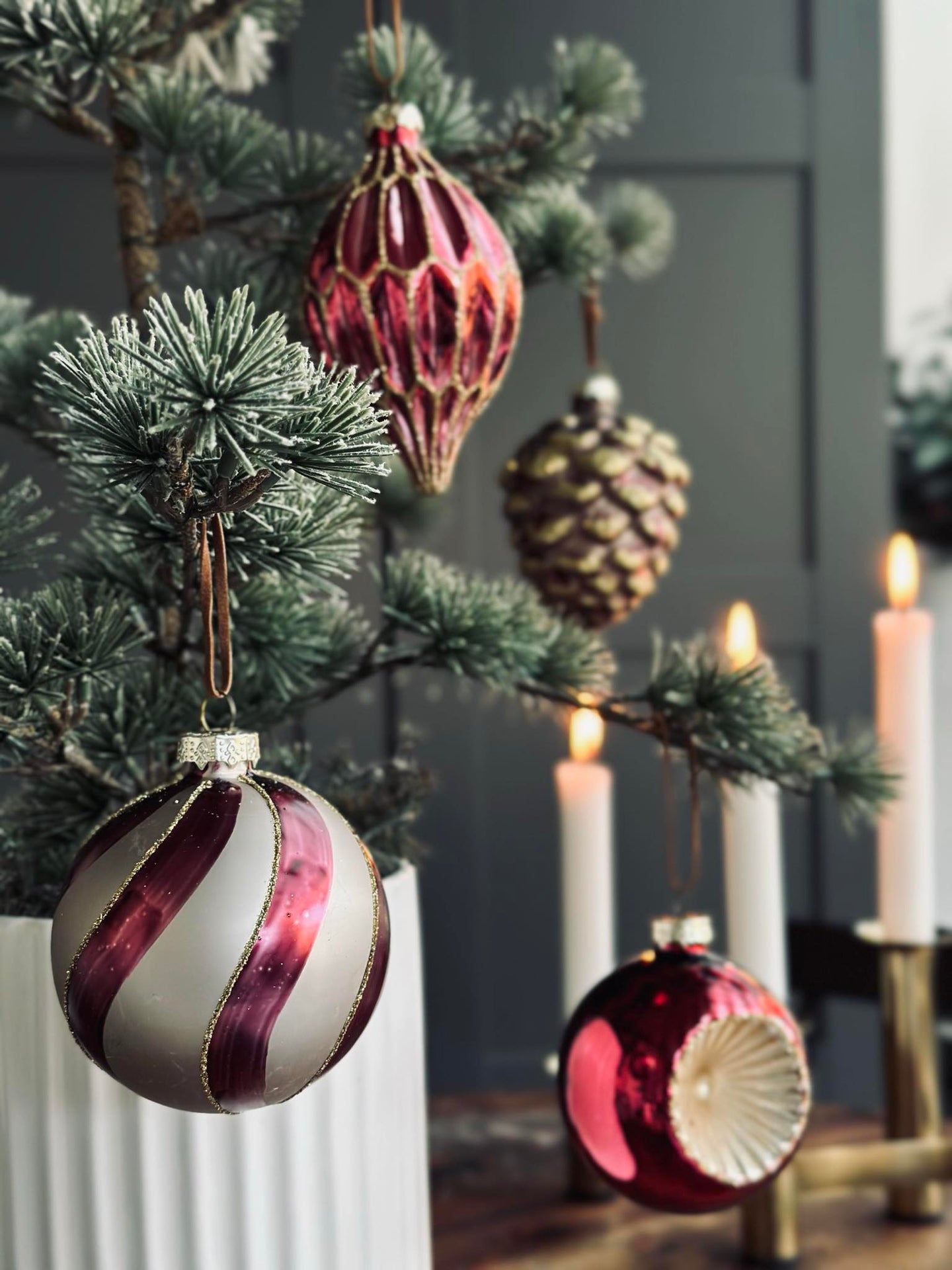 Julekuler i glass - Pakke med 4 stk