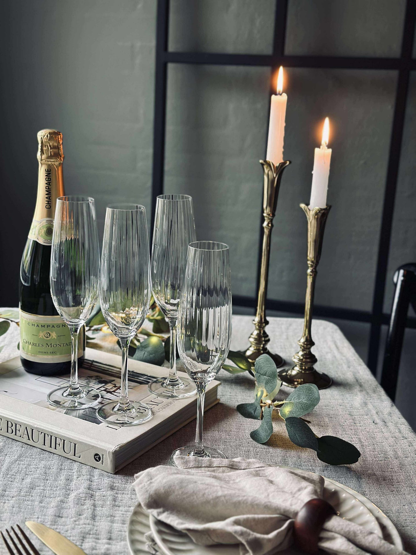 Champagneglass CRYSTAL - Sett med 4 stk.