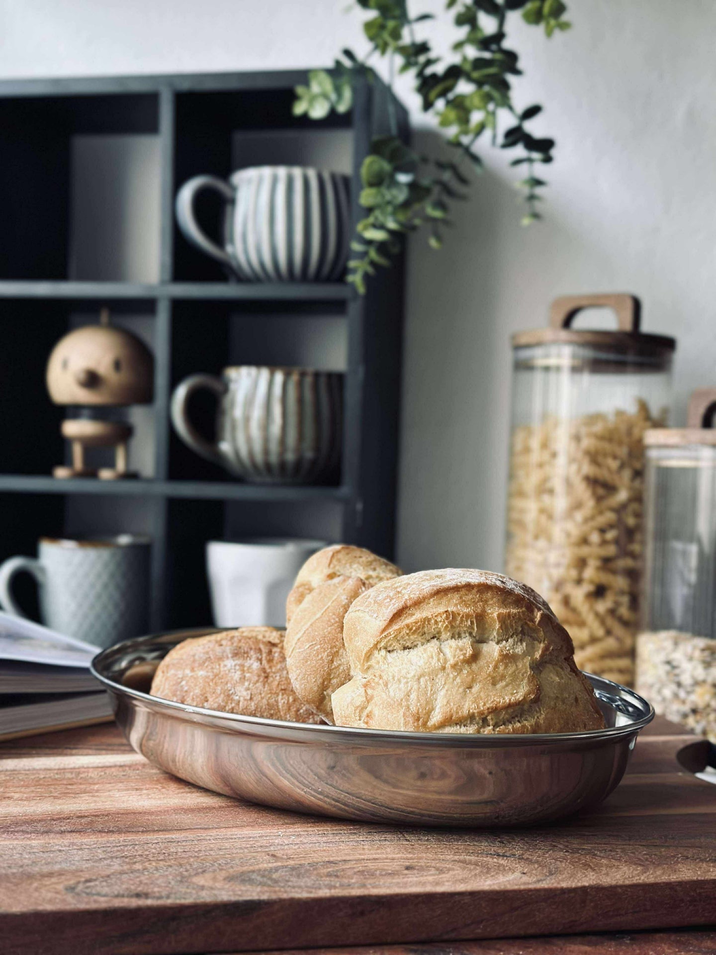 Rundt fat med kant - Rustfritt stål