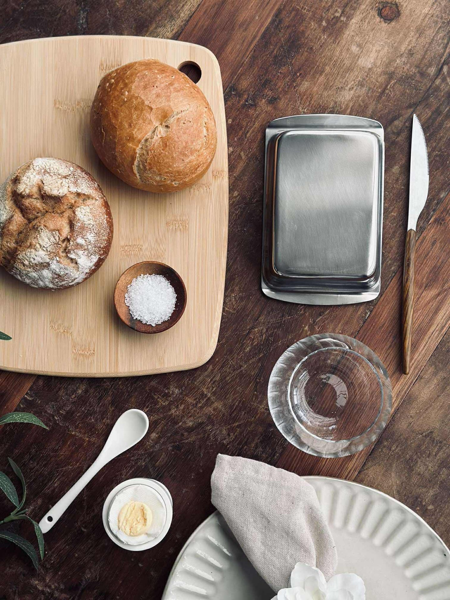 Smørboks med lokk - Rustfritt stål
