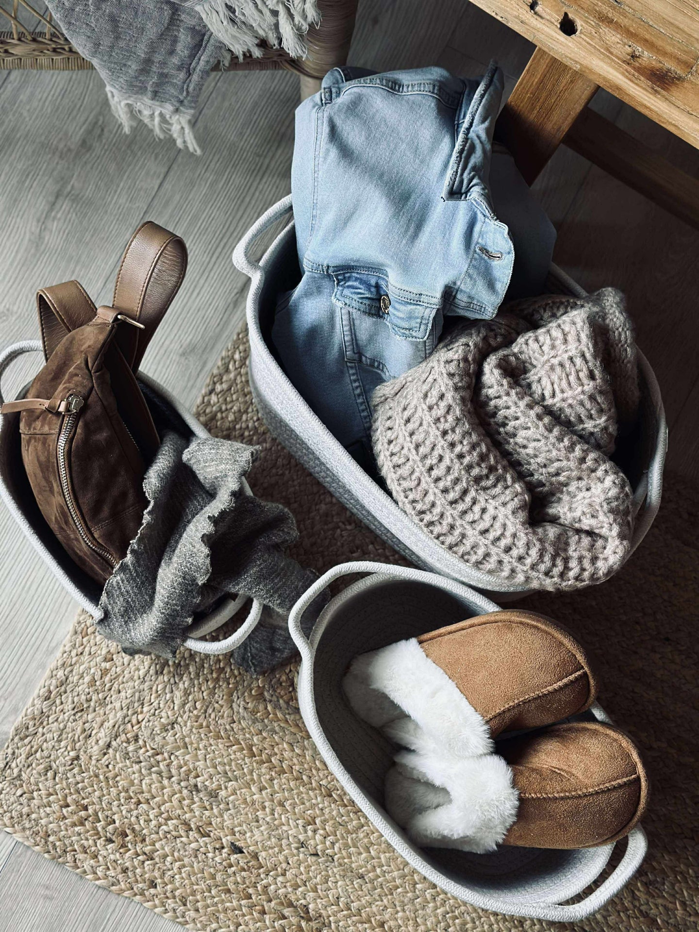Kurver 3 stk, beige og sand