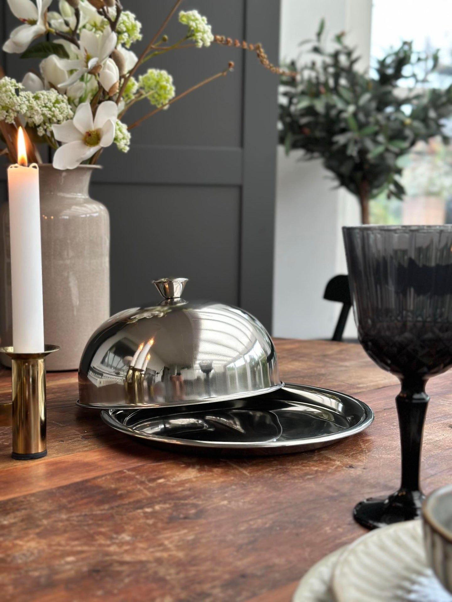 Matklokke med tallerken - Rustfritt stål