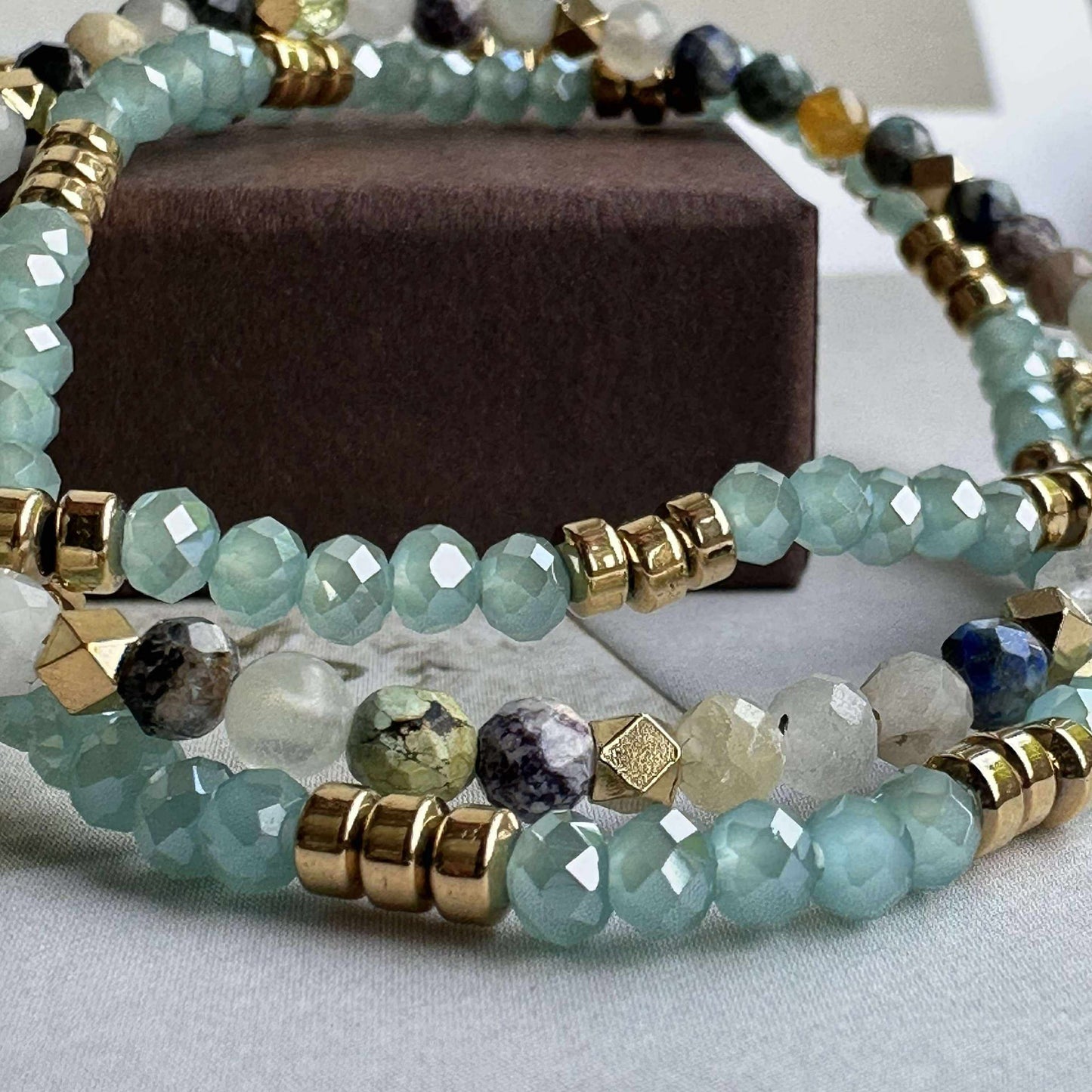 Armbånd Marika Aqua - Sett med 3 stk