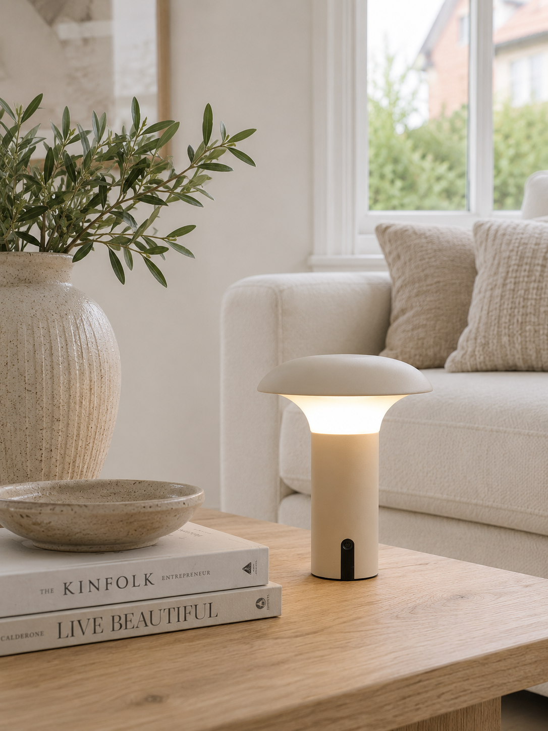 Oppladbar lampe til inne og ute