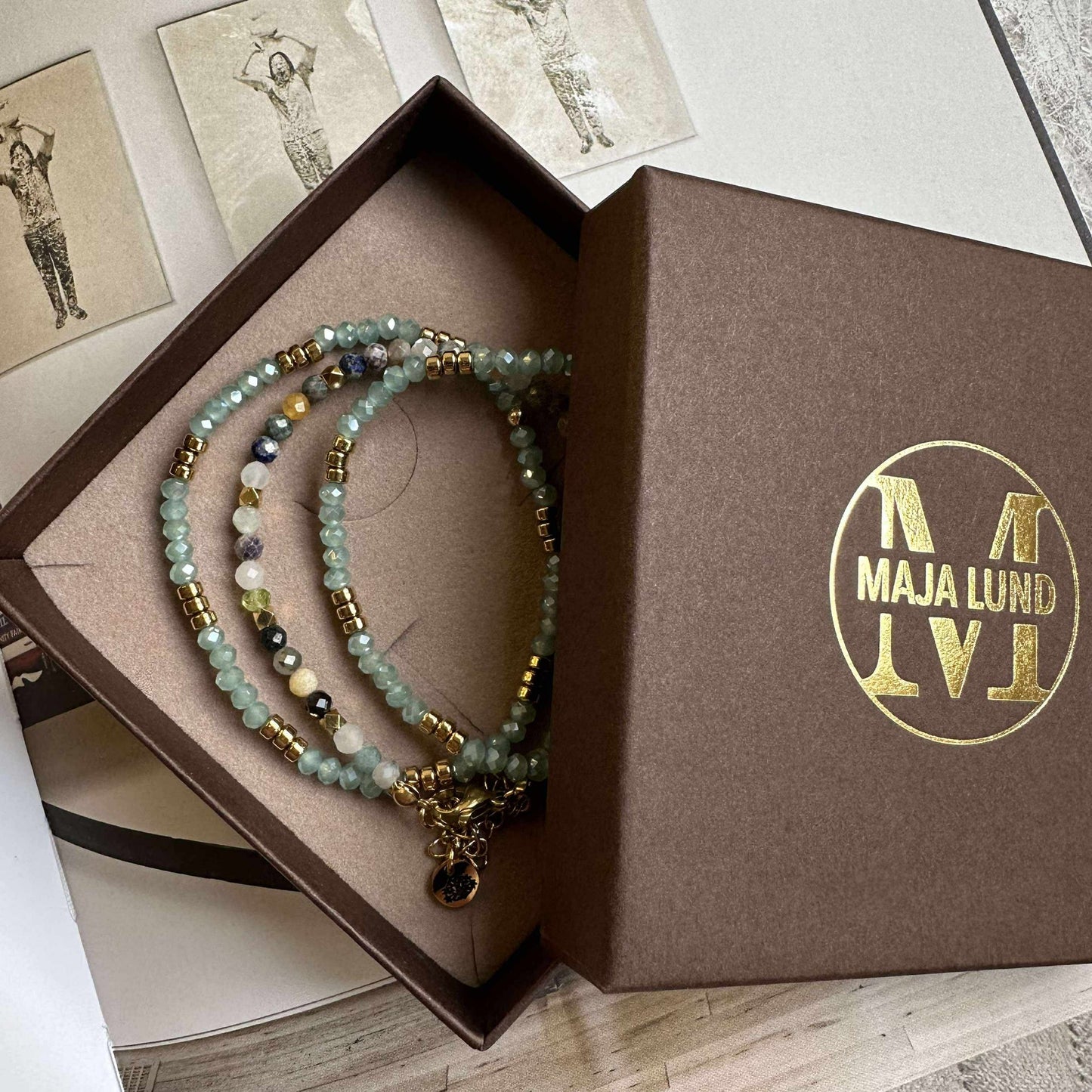 Armbånd Marika Aqua - Sett med 3 stk