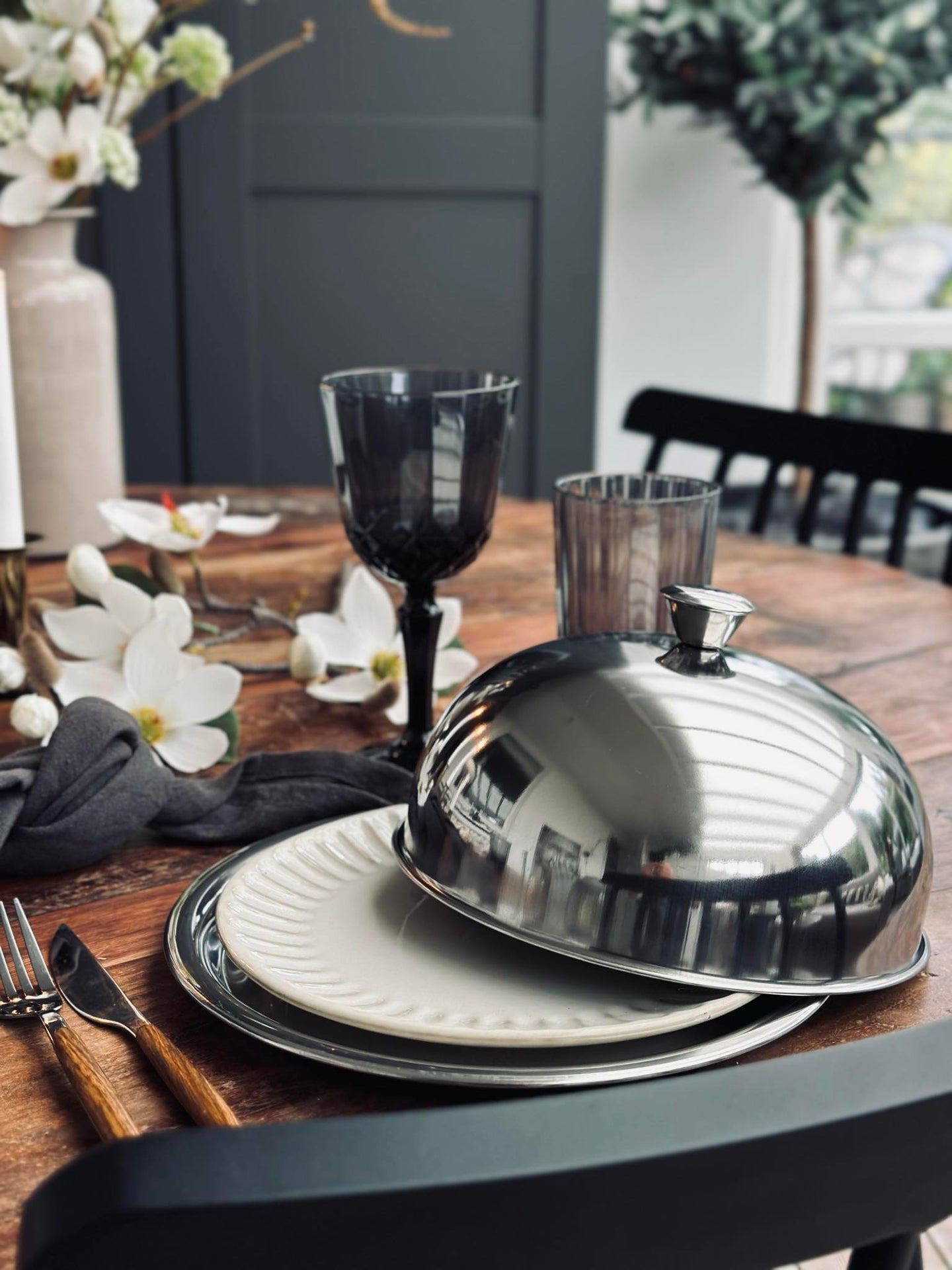 Matklokke med tallerken - Rustfritt stål