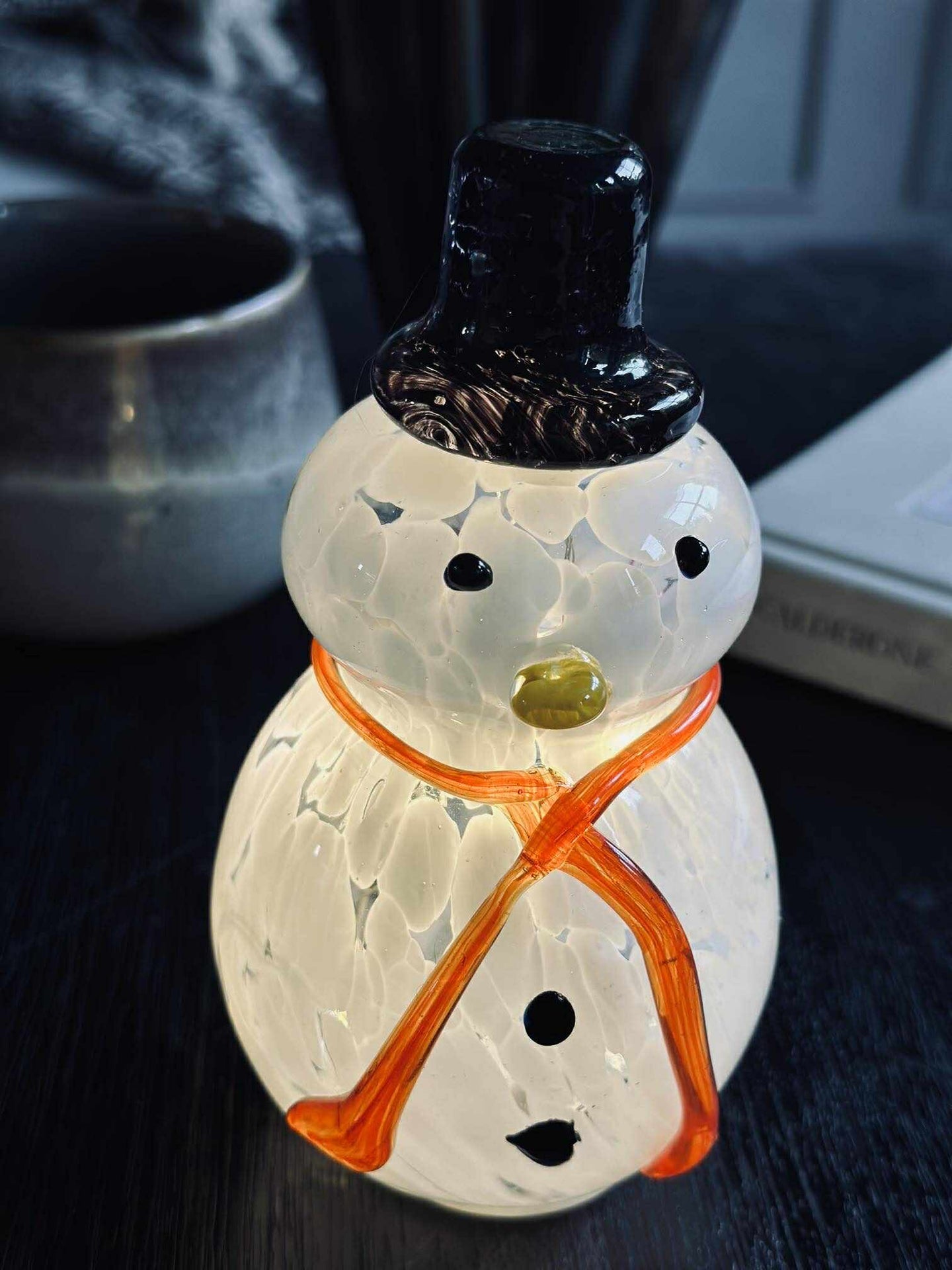 Snømann med LED-lys