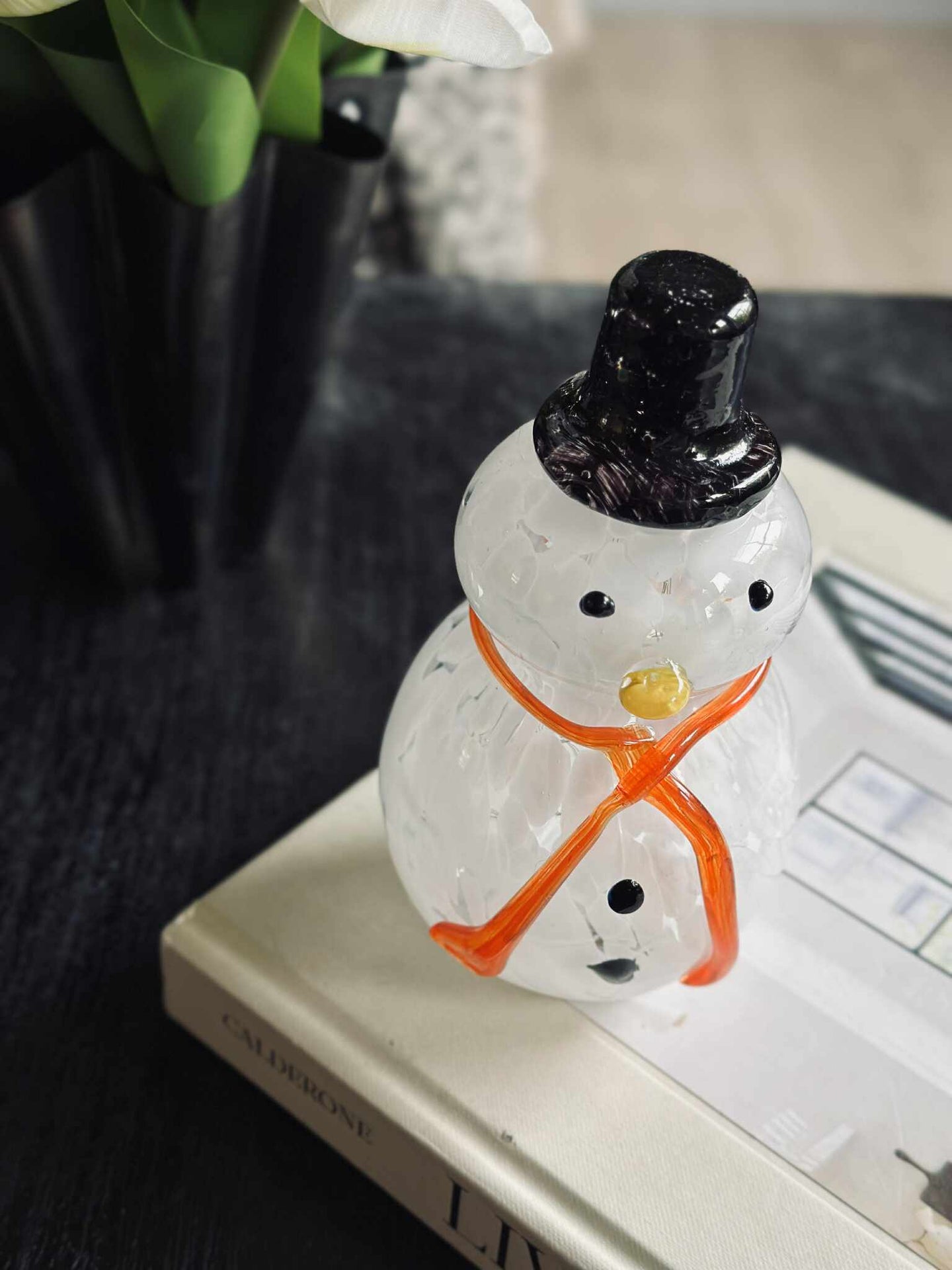 Snømann med LED-lys