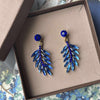 Øreringer Feather - Royal blue