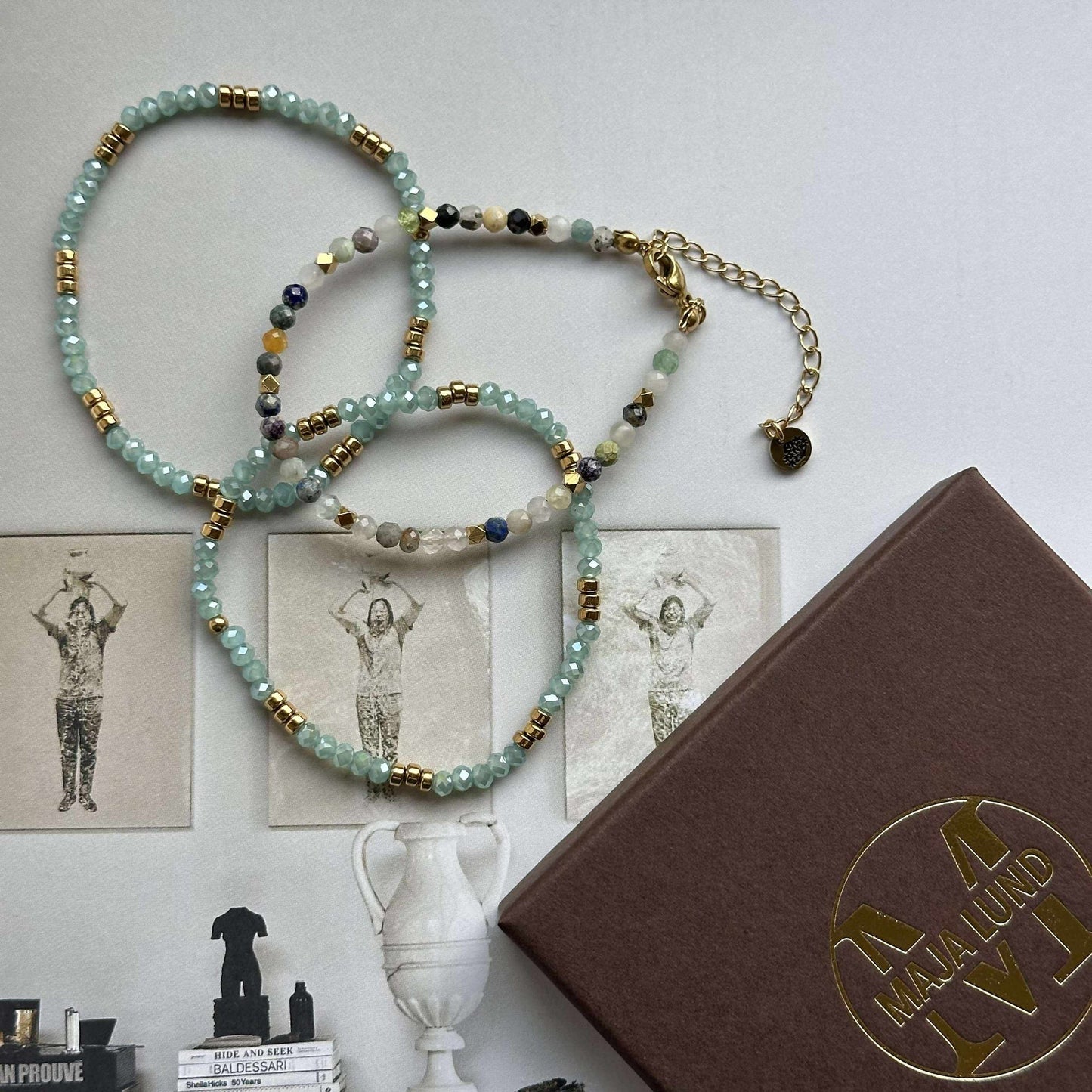 Armbånd Marika Aqua - Sett med 3 stk