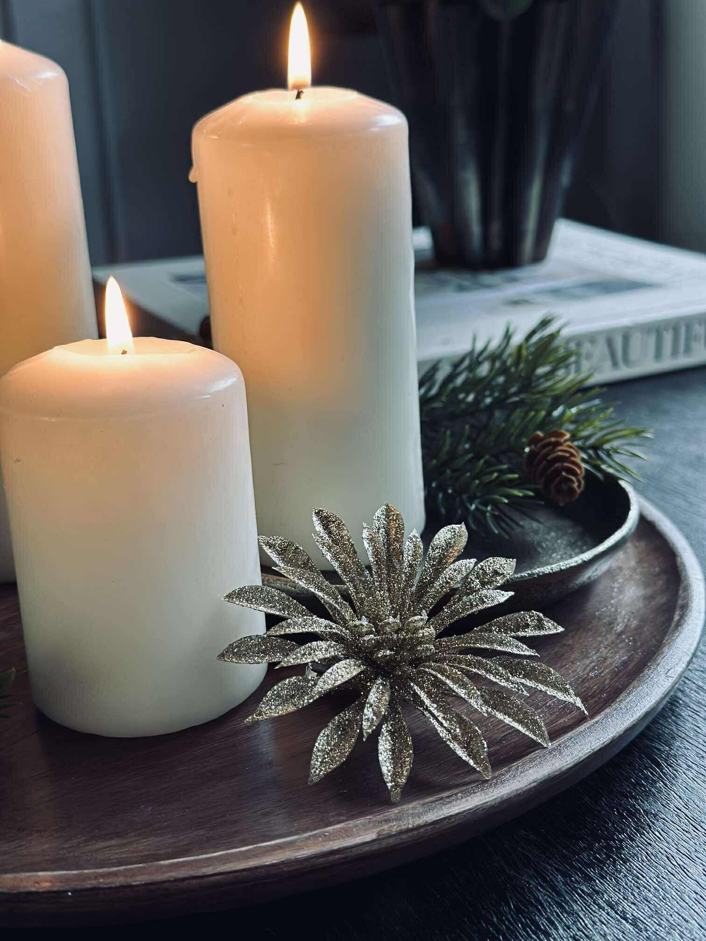 Deco blomster med glitter - 4 stk