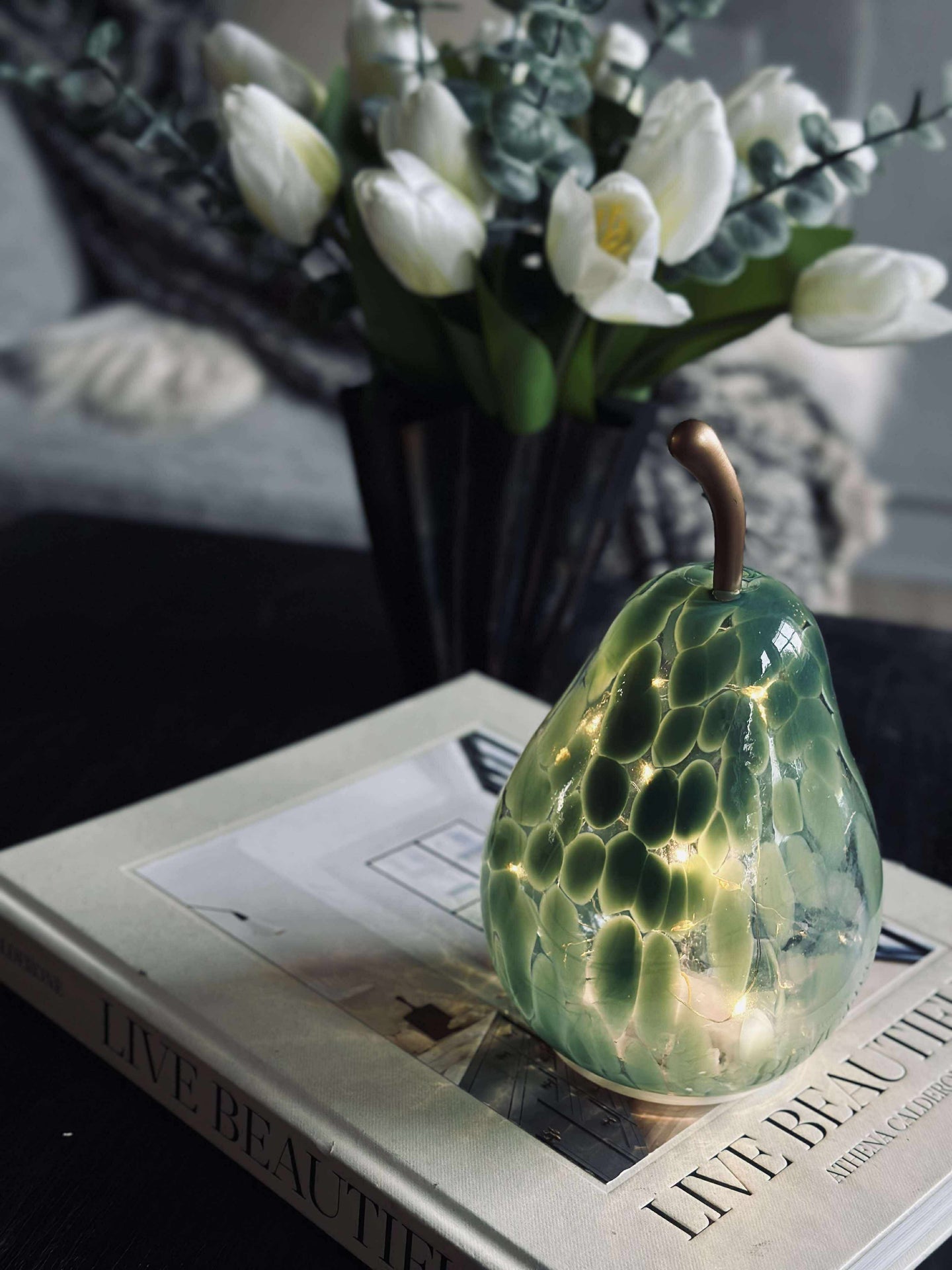 Pære med lys - Lys grønn