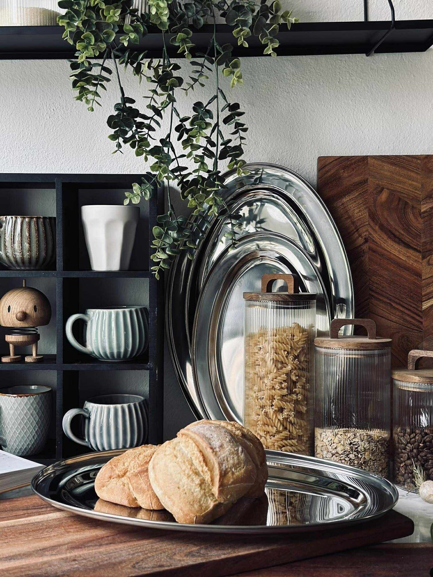 Ovalt brett i rustfritt stål - Sett med 3 stk.