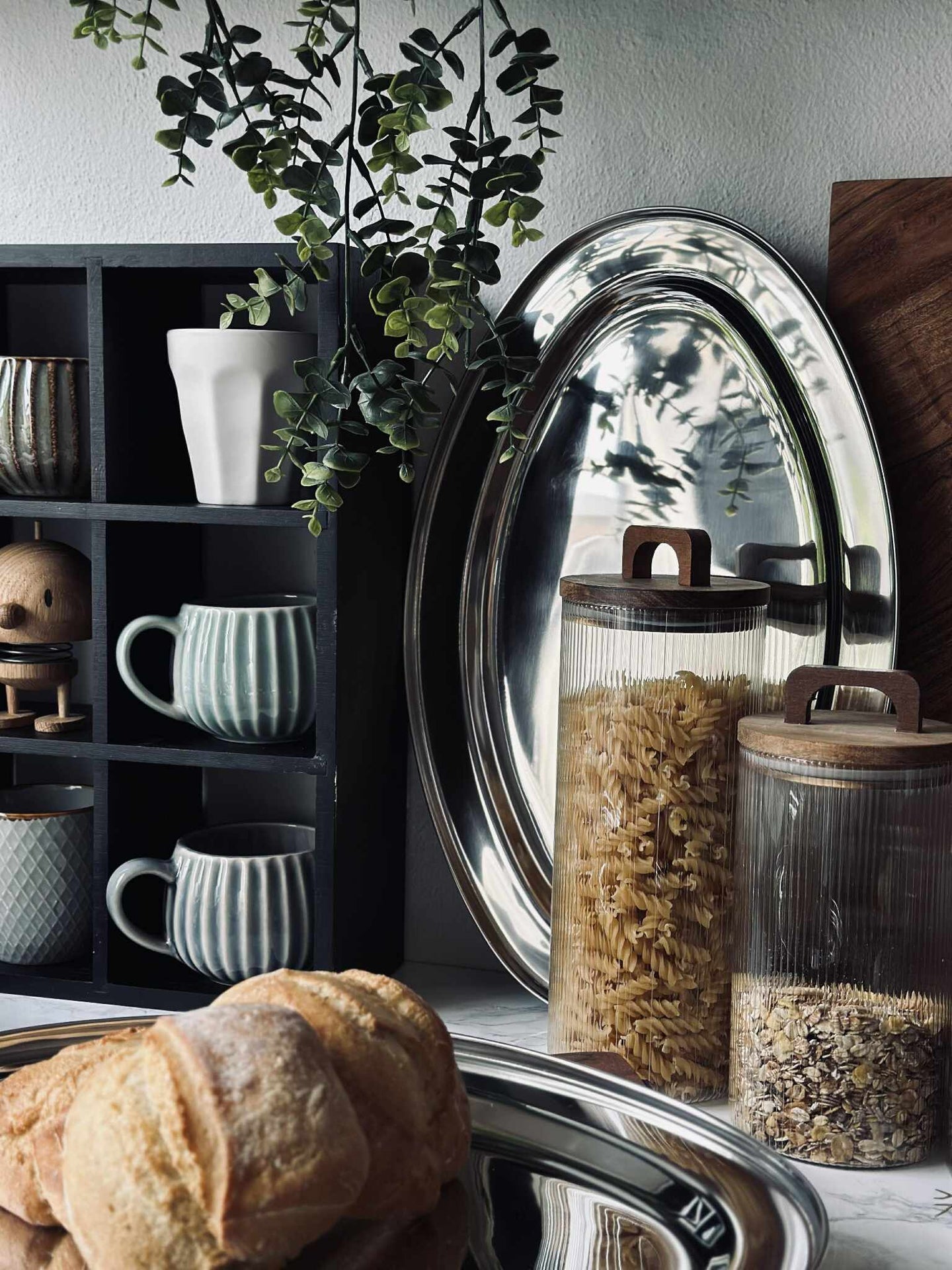 Ovalt brett i rustfritt stål - Sett med 3 stk.