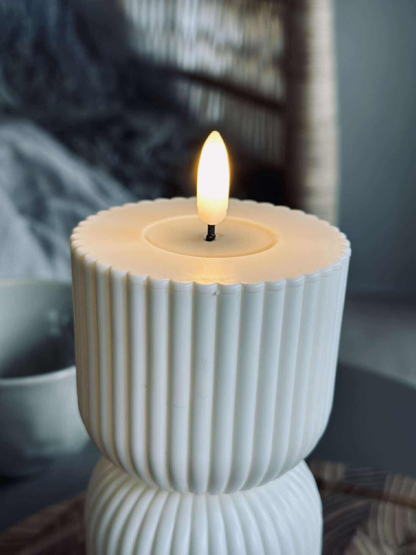 LED Blokklys Hvit timeglass - Utendørs